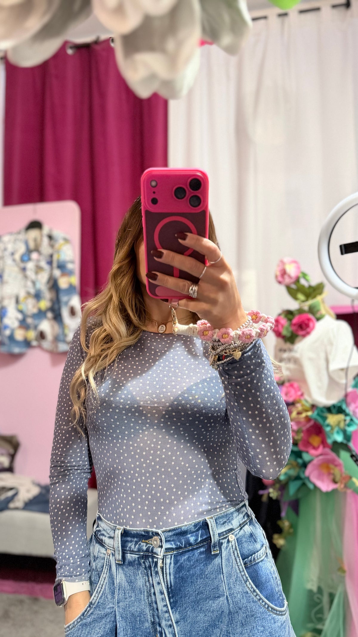 Cashmirina pois azzurra