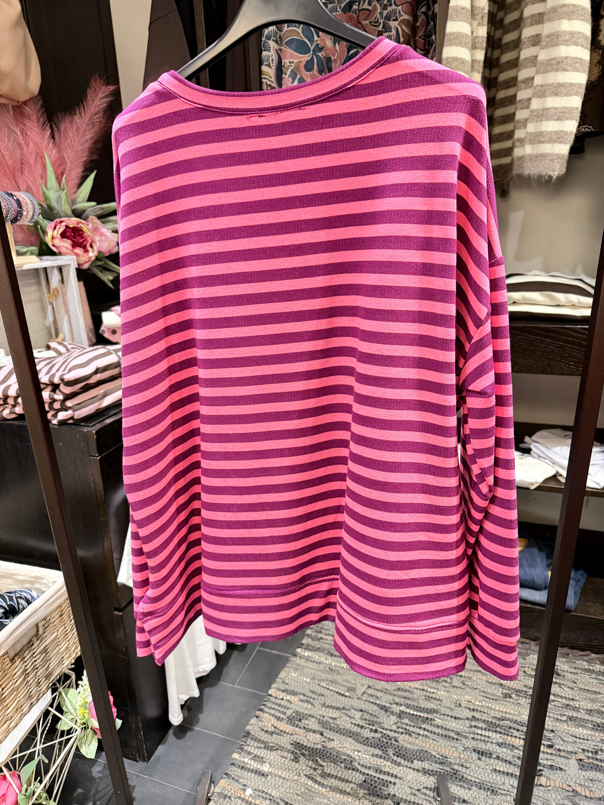 Maglia righe fucsia viola