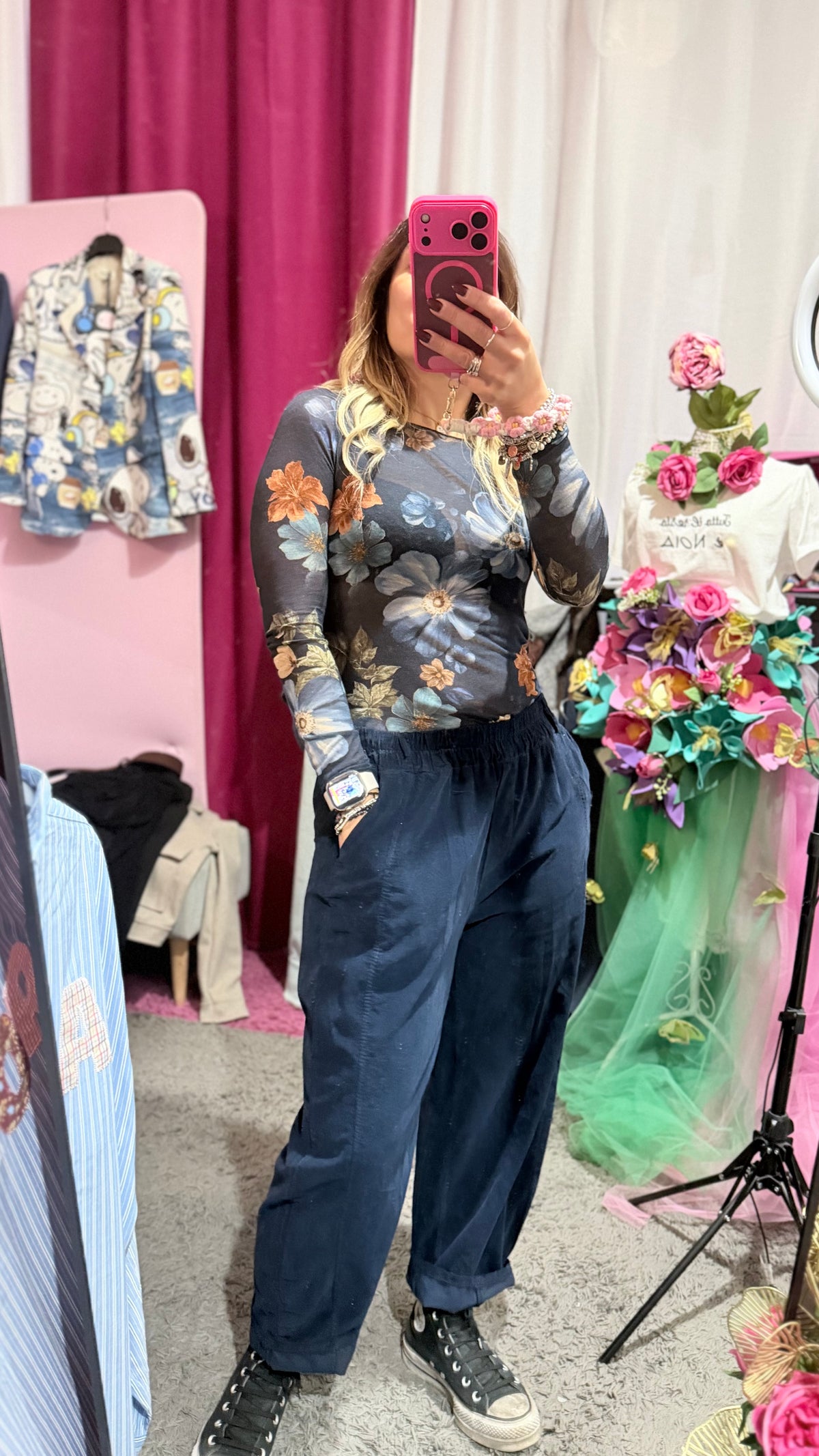 Pantalone blu costine velluto