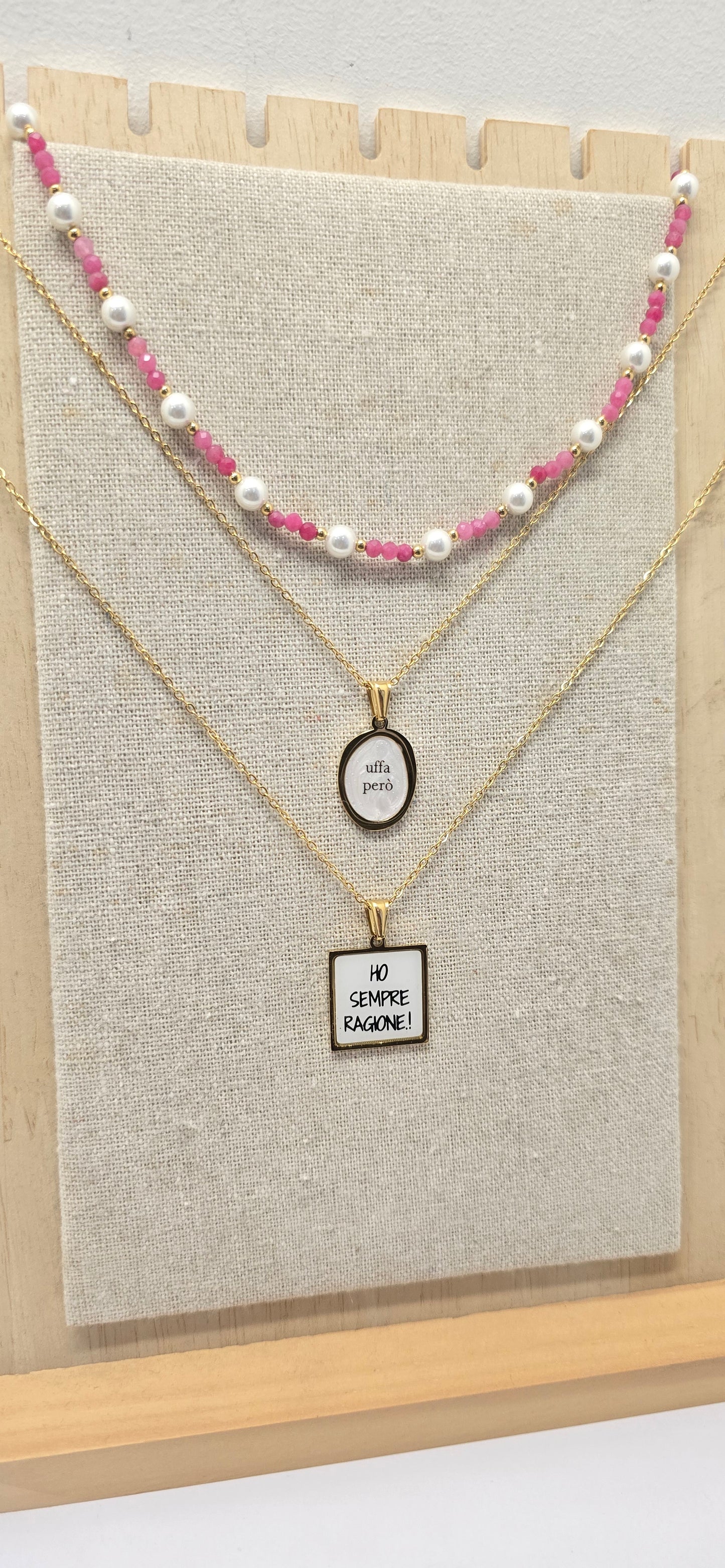 Girocollo perle rosa