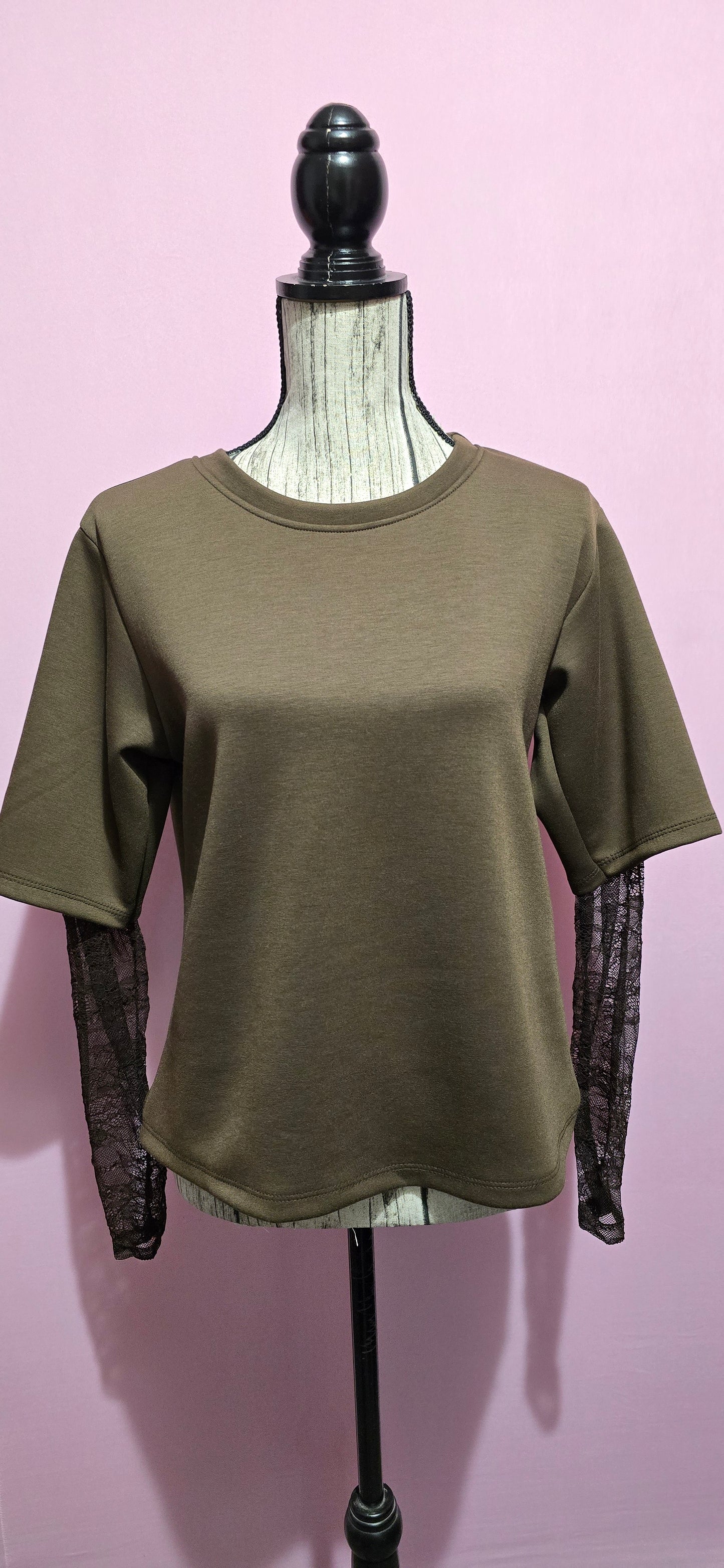 T shirt maniche pizzo