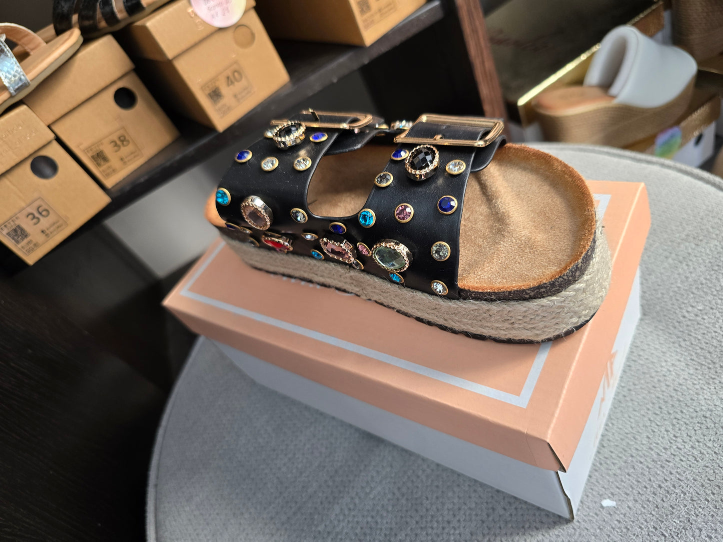 Ciabattine strass nera