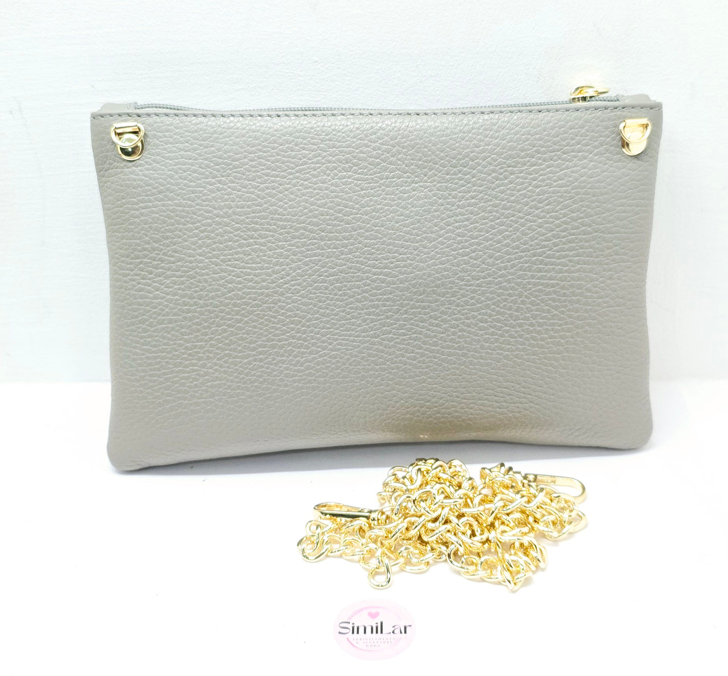 Bustina pelle Sofy grigio polvere