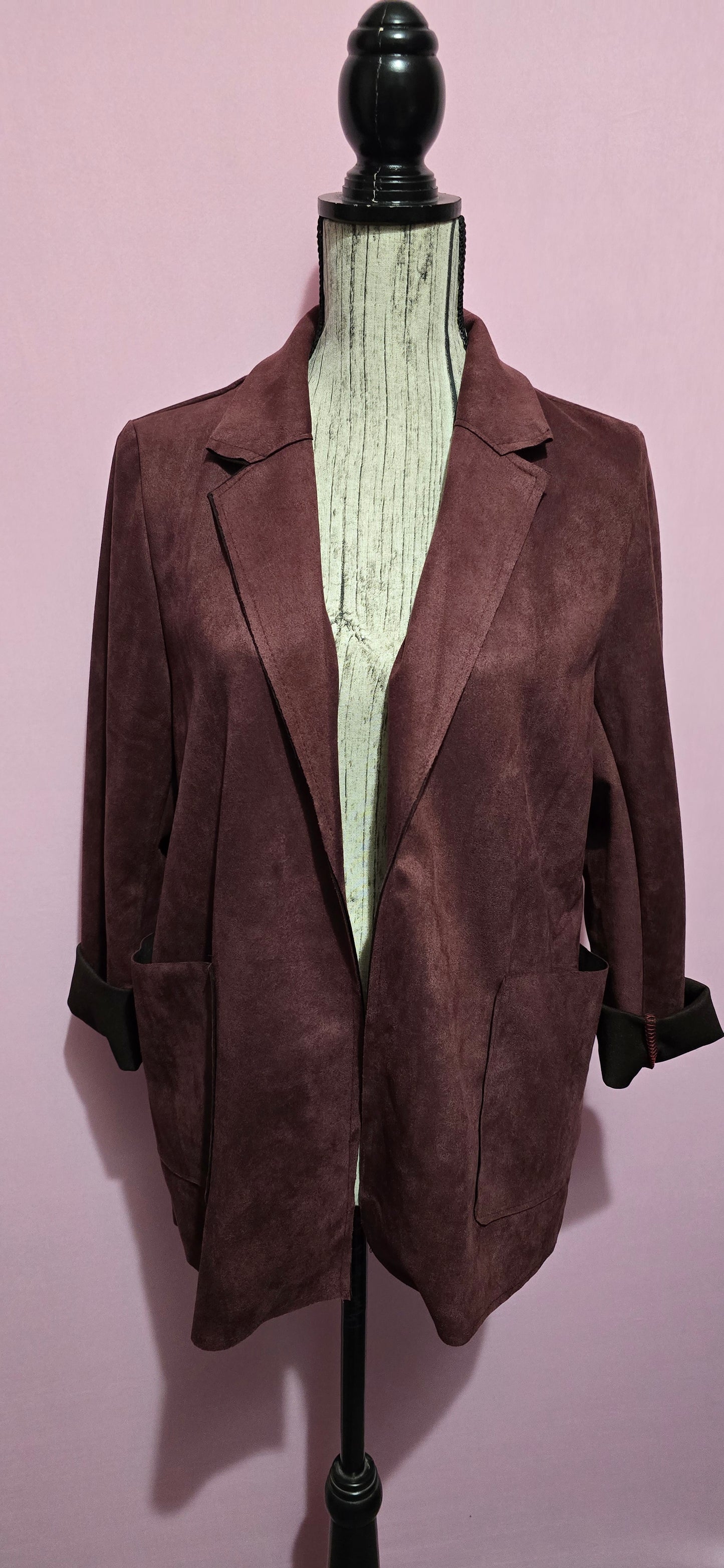 Blazer scamosciato bordeaux
