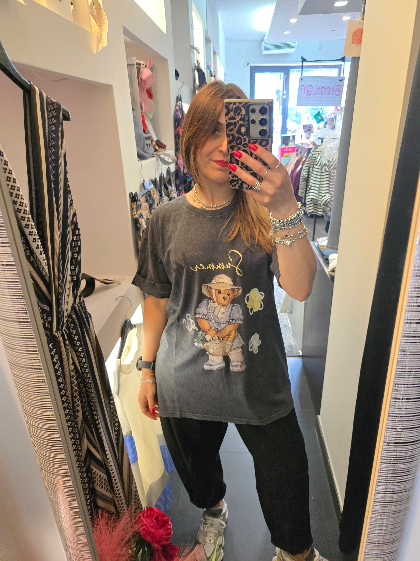 T shirt orso grigia