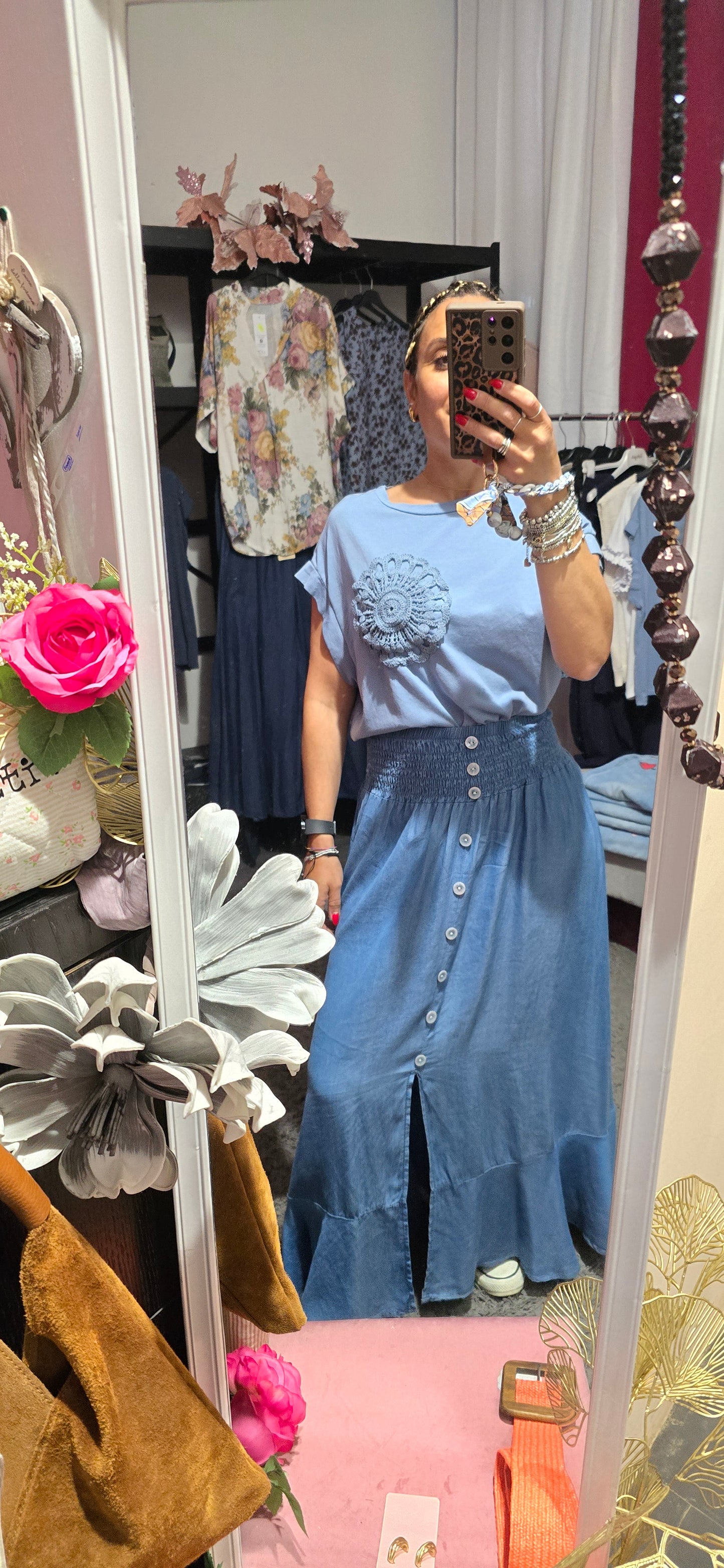 Maglia fiore uncinetto