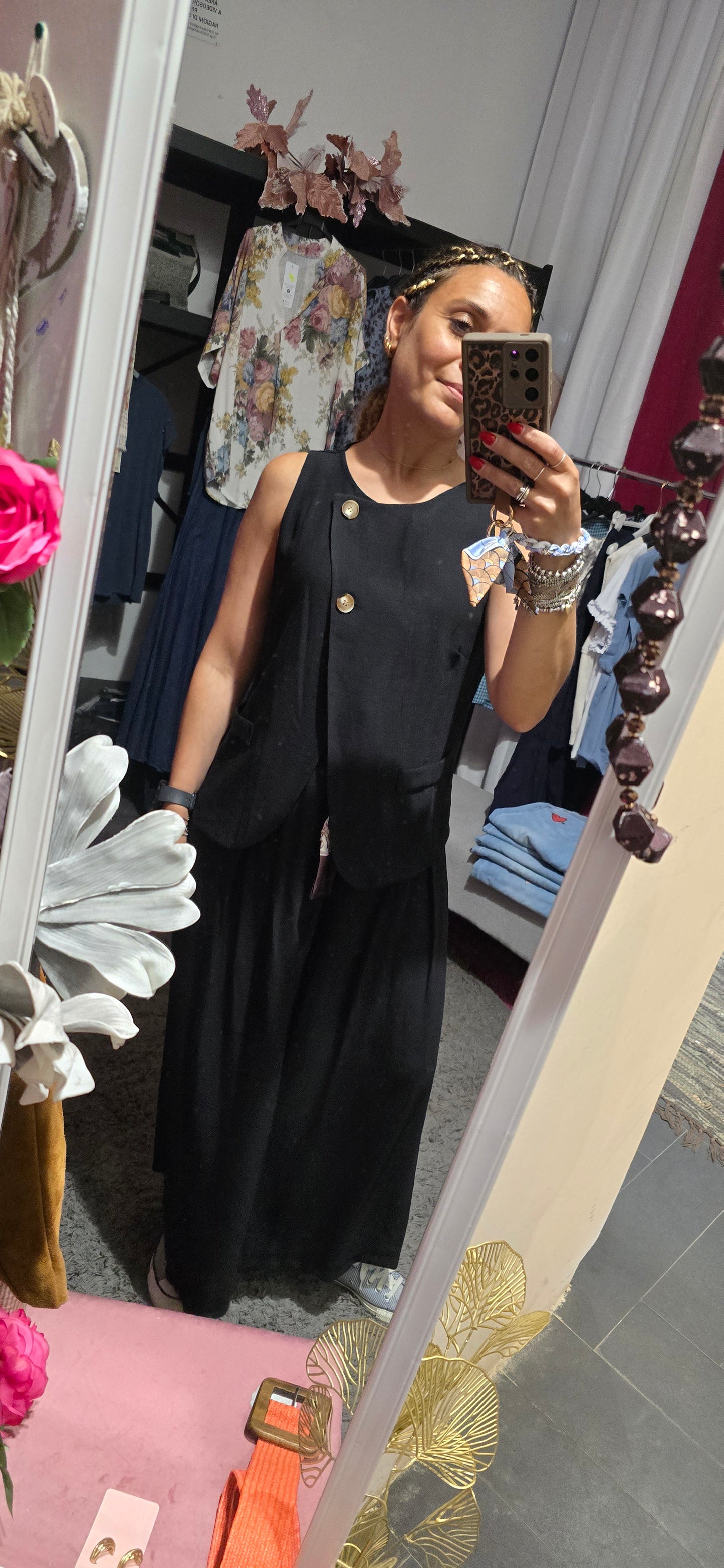 Completo nero pantalone+gilet