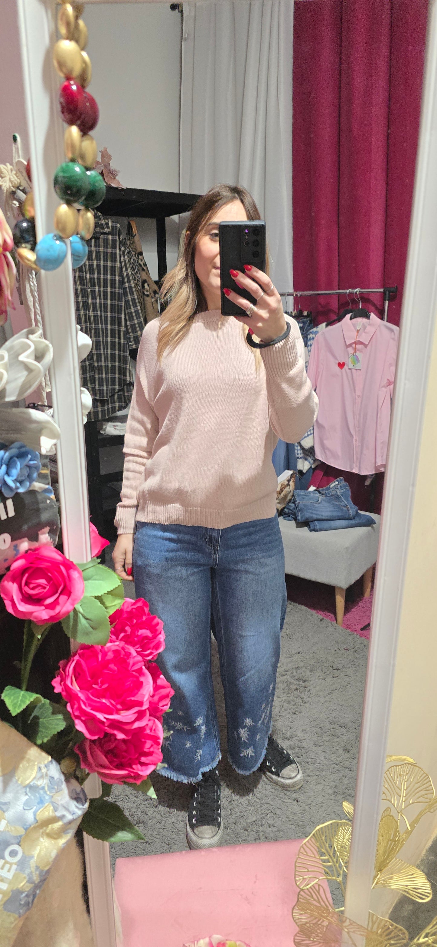 Maglioncino cotone rosa