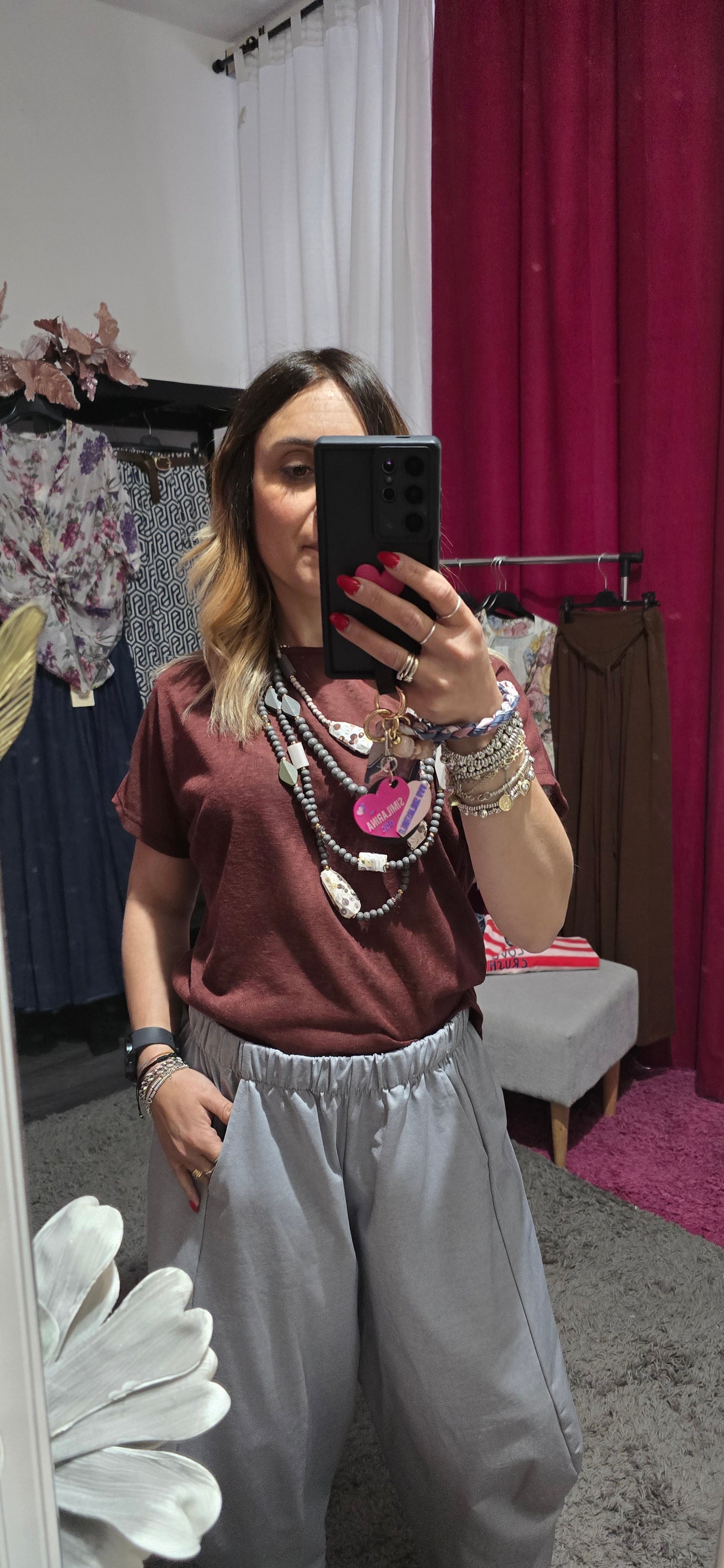 Maglia garzata bordeaux