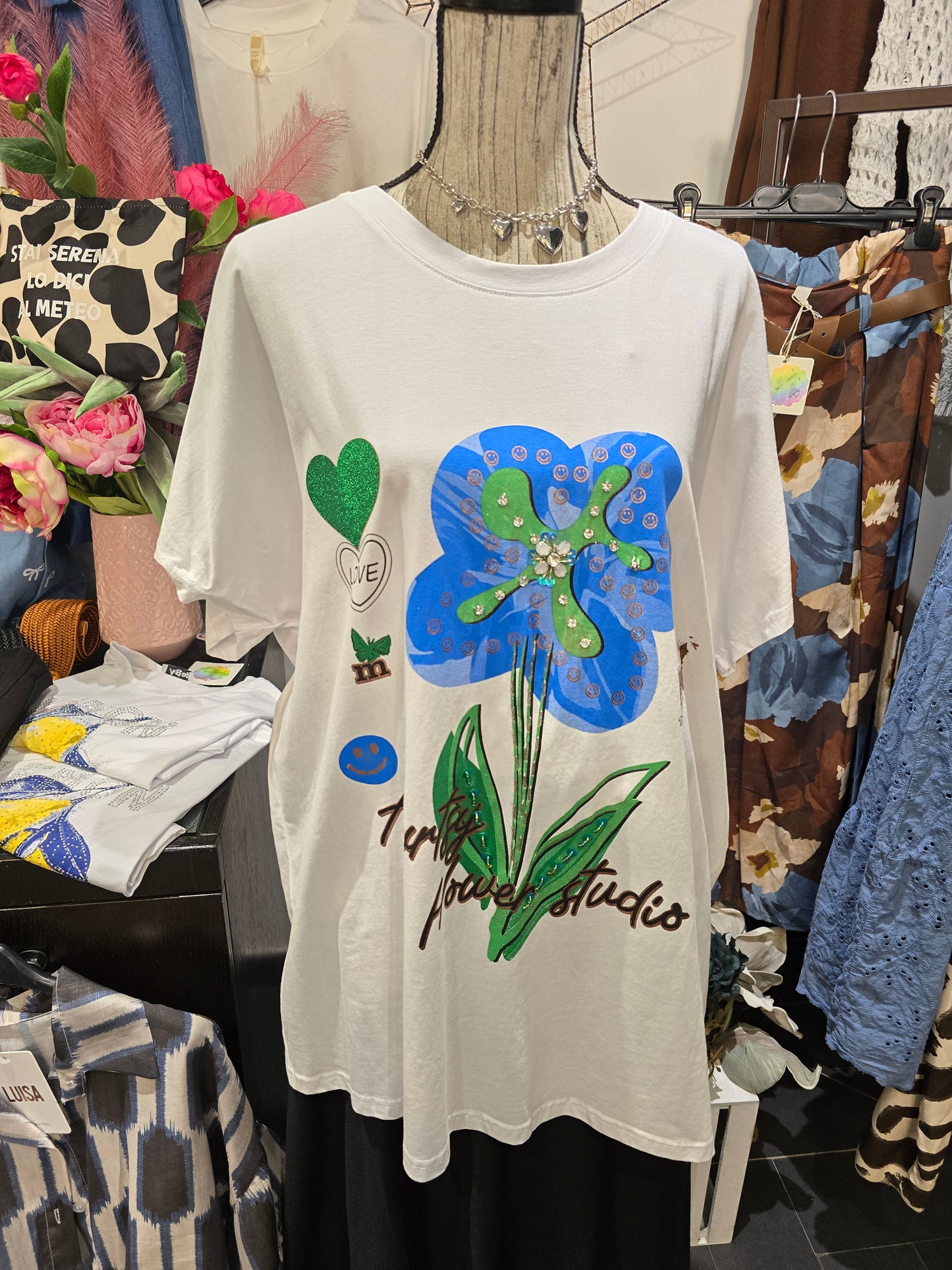 T shirt maxi fiore