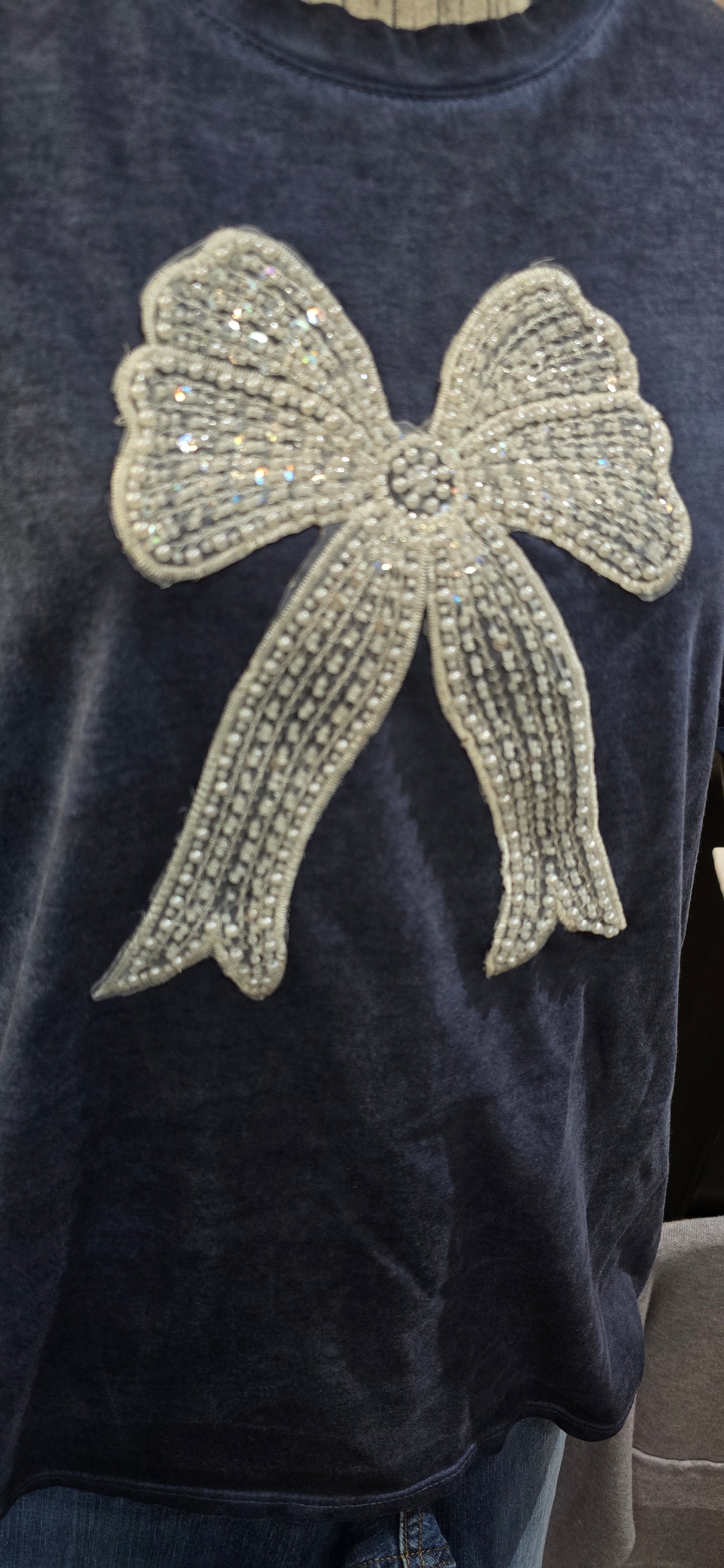 T shirt fiocco blu
