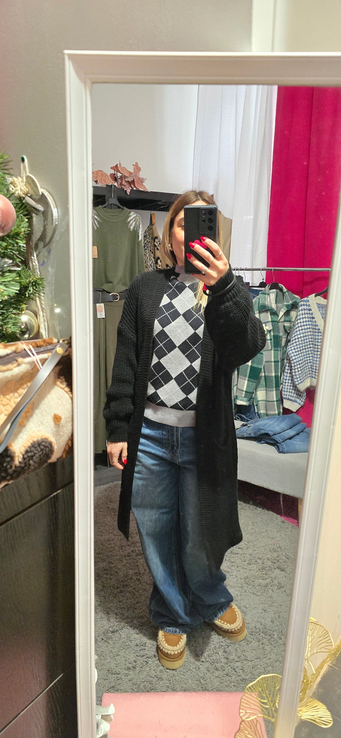 Maxi cardigan nero