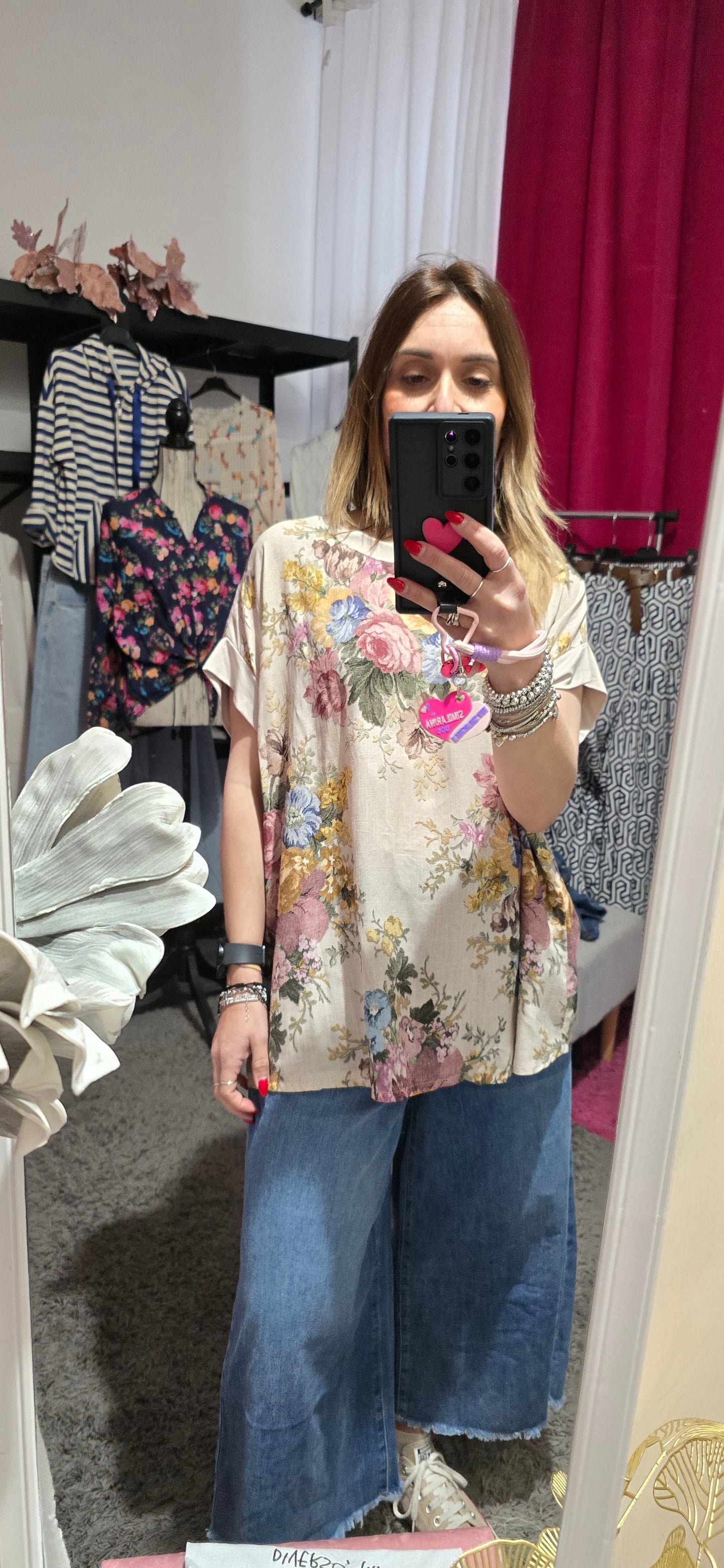 T shirt viscosa fiori