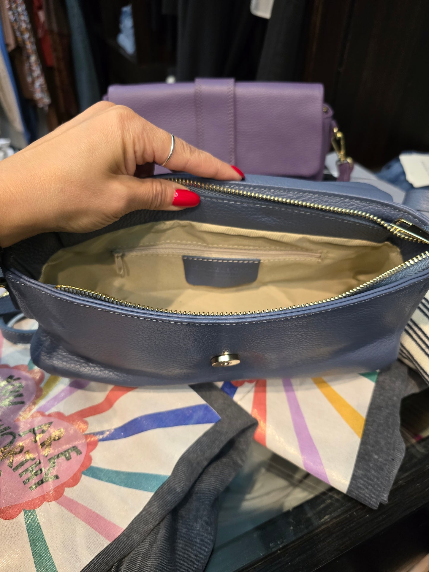 Borsa pelle Deinara carta da zucchero