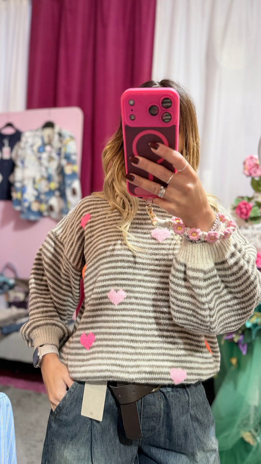 Pullo righe e cuori