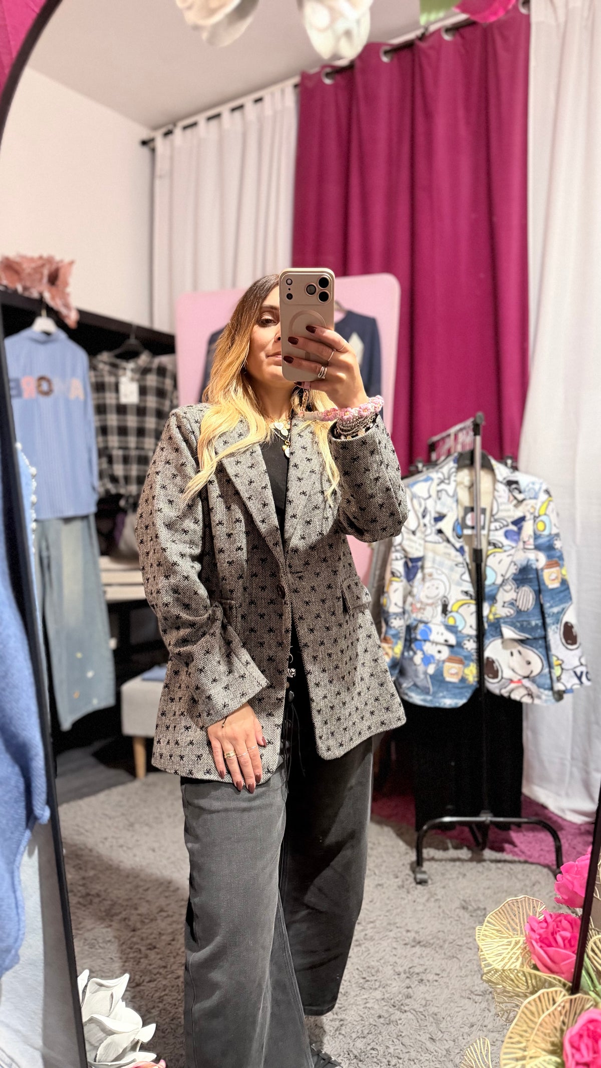 Blazer fiocchetti nero