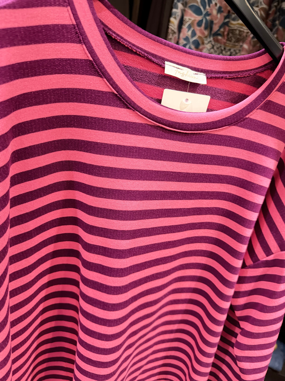 Maglia righe fucsia viola