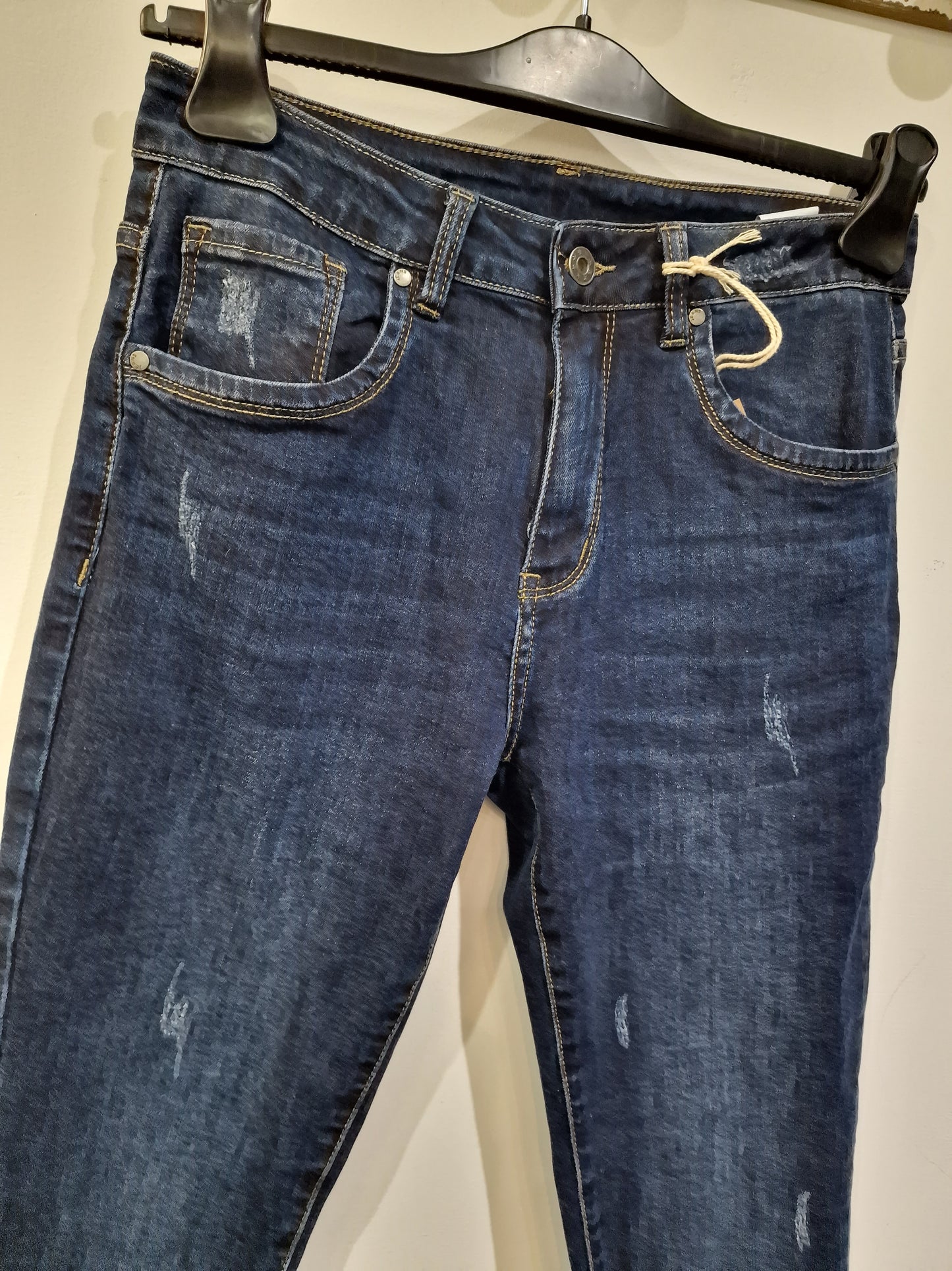 Jeans skinny frangiato