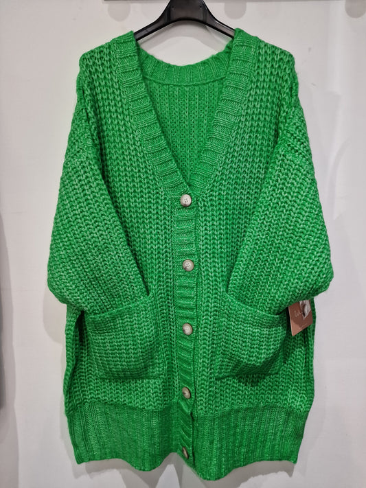 Cardigan lungo verde