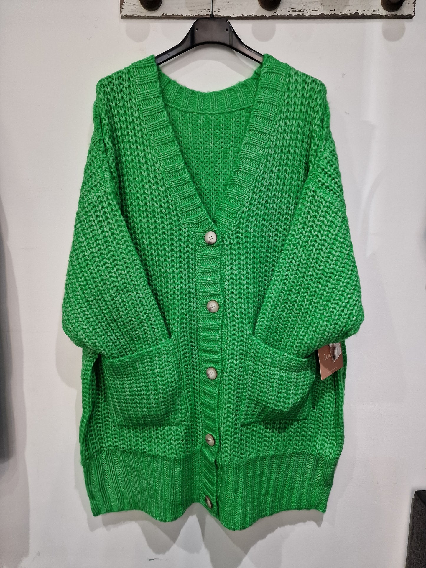 Cardigan lungo verde