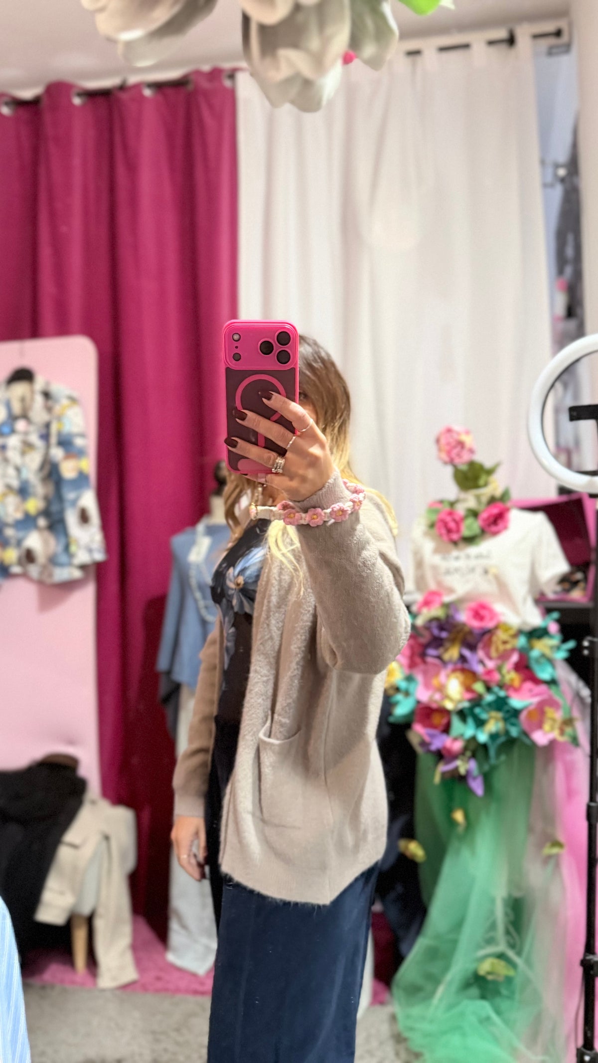 Cardigan morbido beige