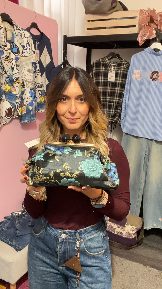 Borsa clip clap turchese