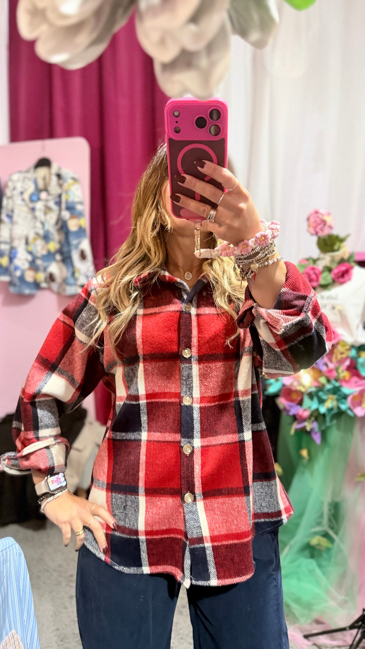 Camicione quadri rosso