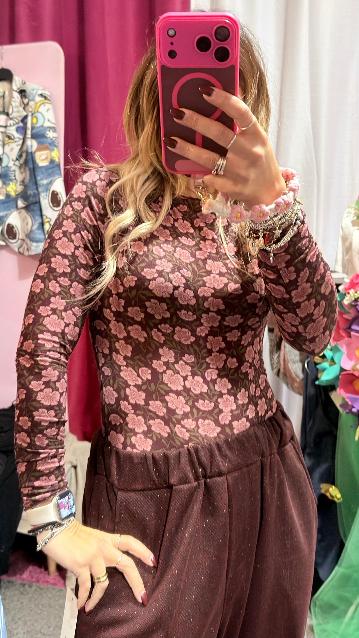 Cashmirina fiori Borgogna
