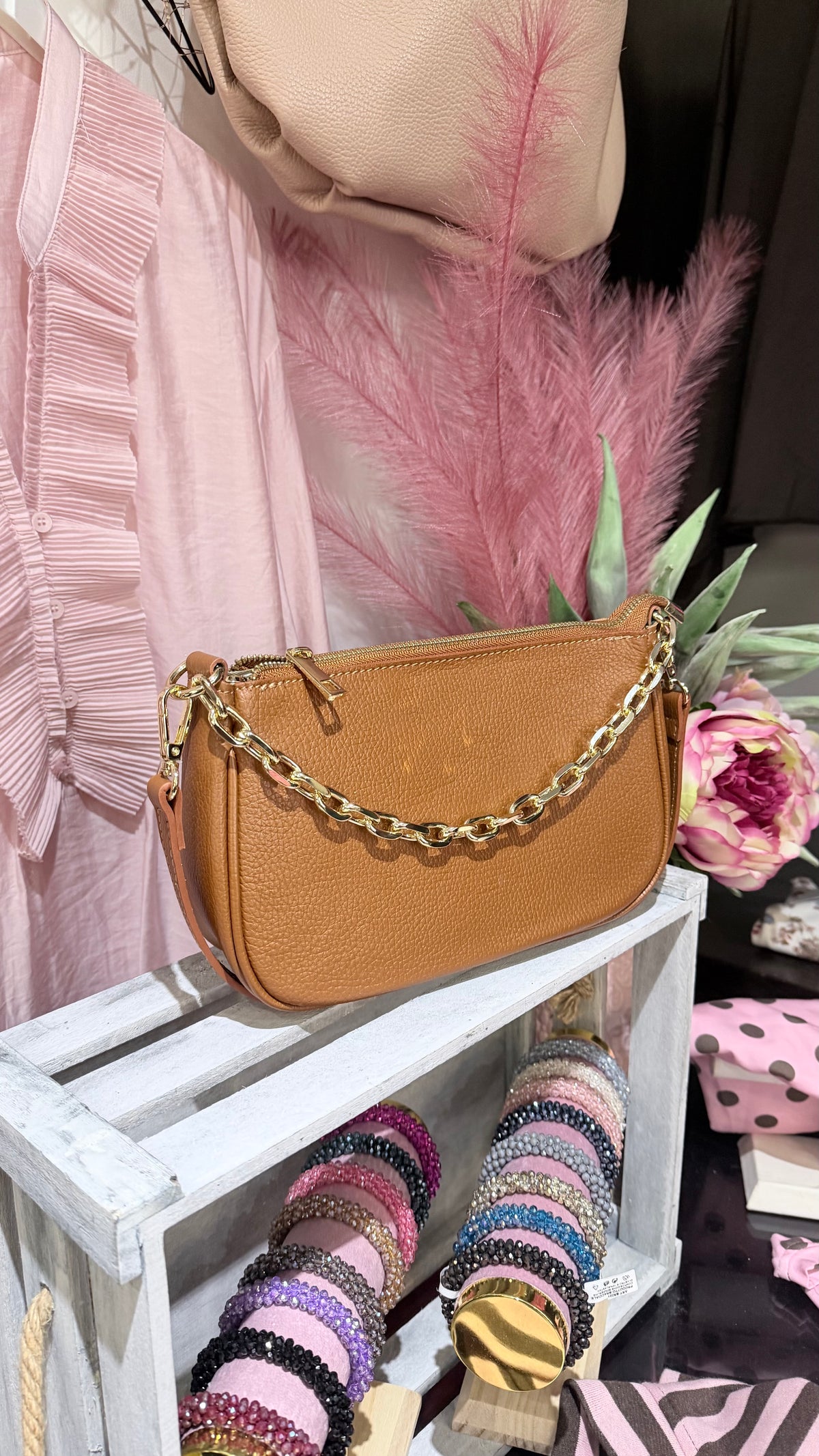 Borsa lunetta cuoio