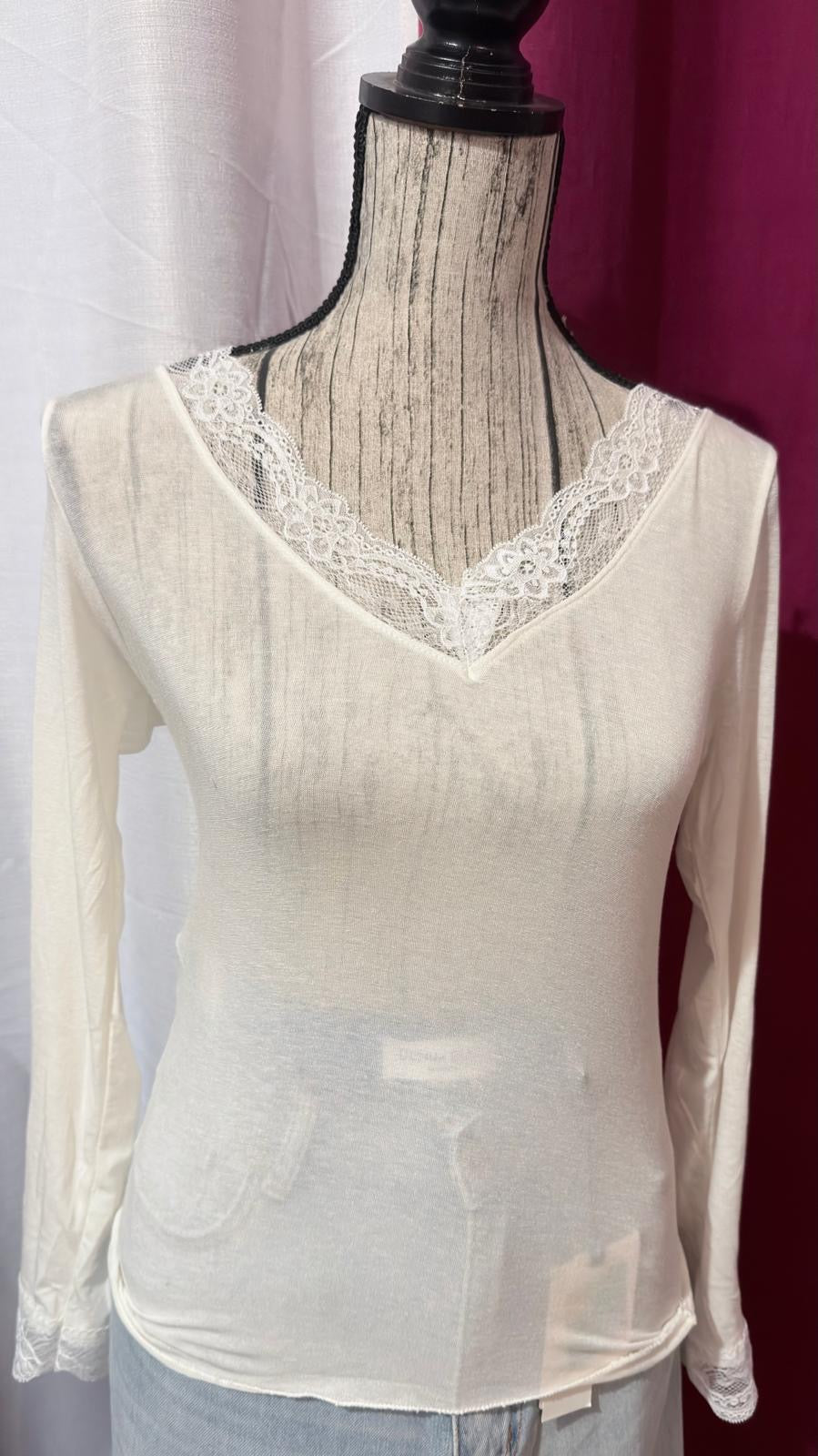 Cashmirina collo in pizzo