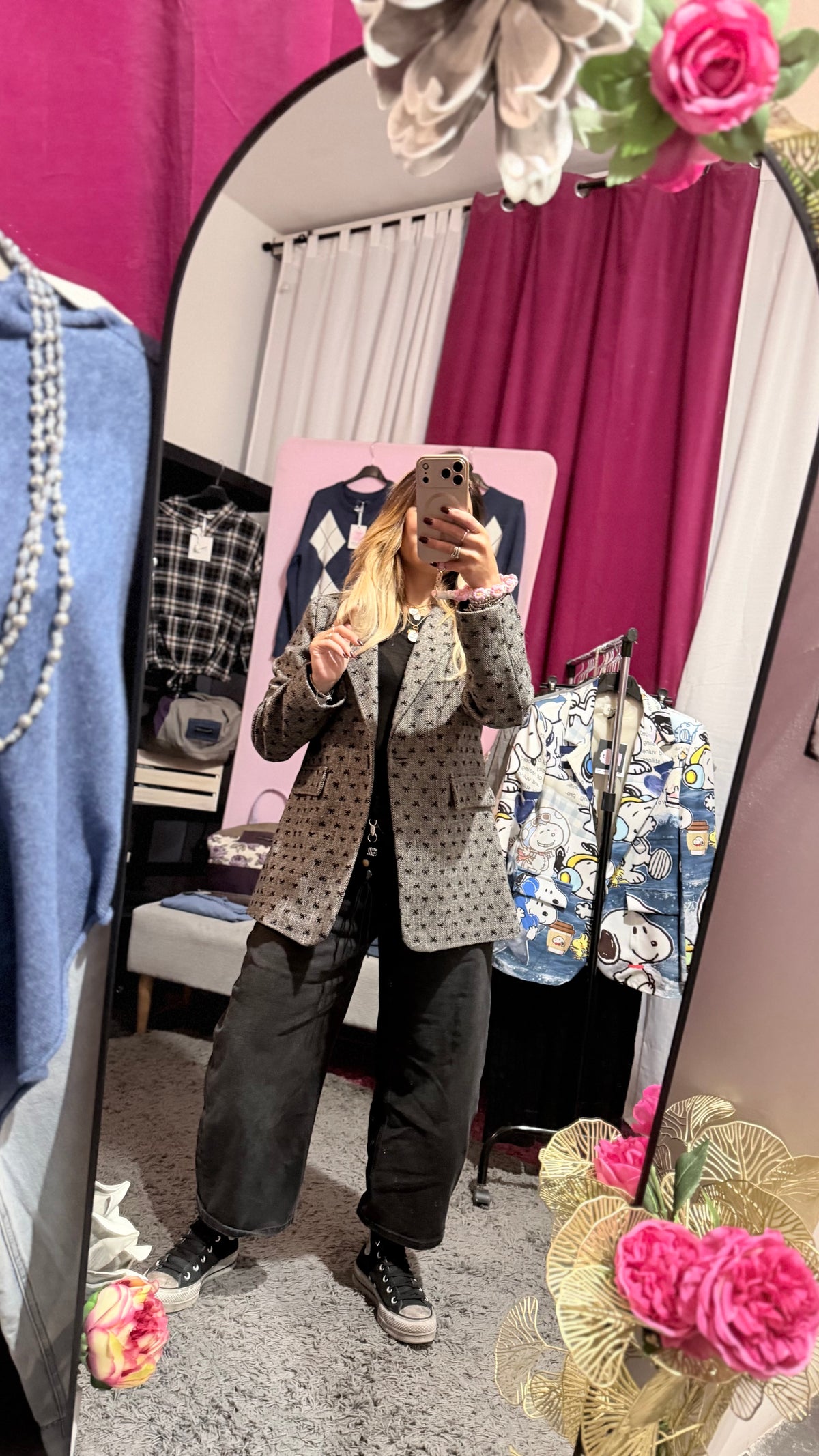 Blazer fiocchetti nero