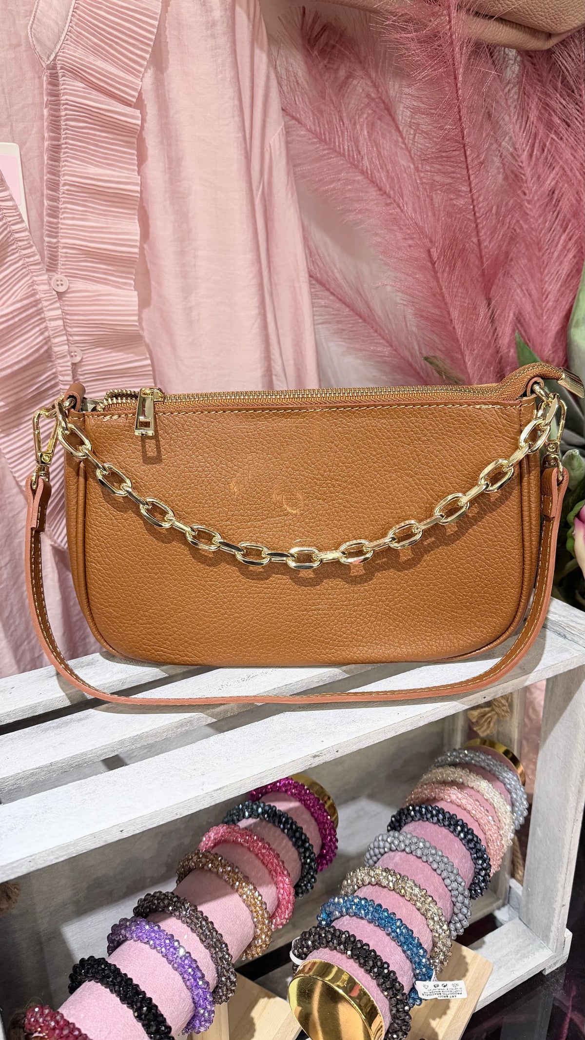 Borsa lunetta cuoio