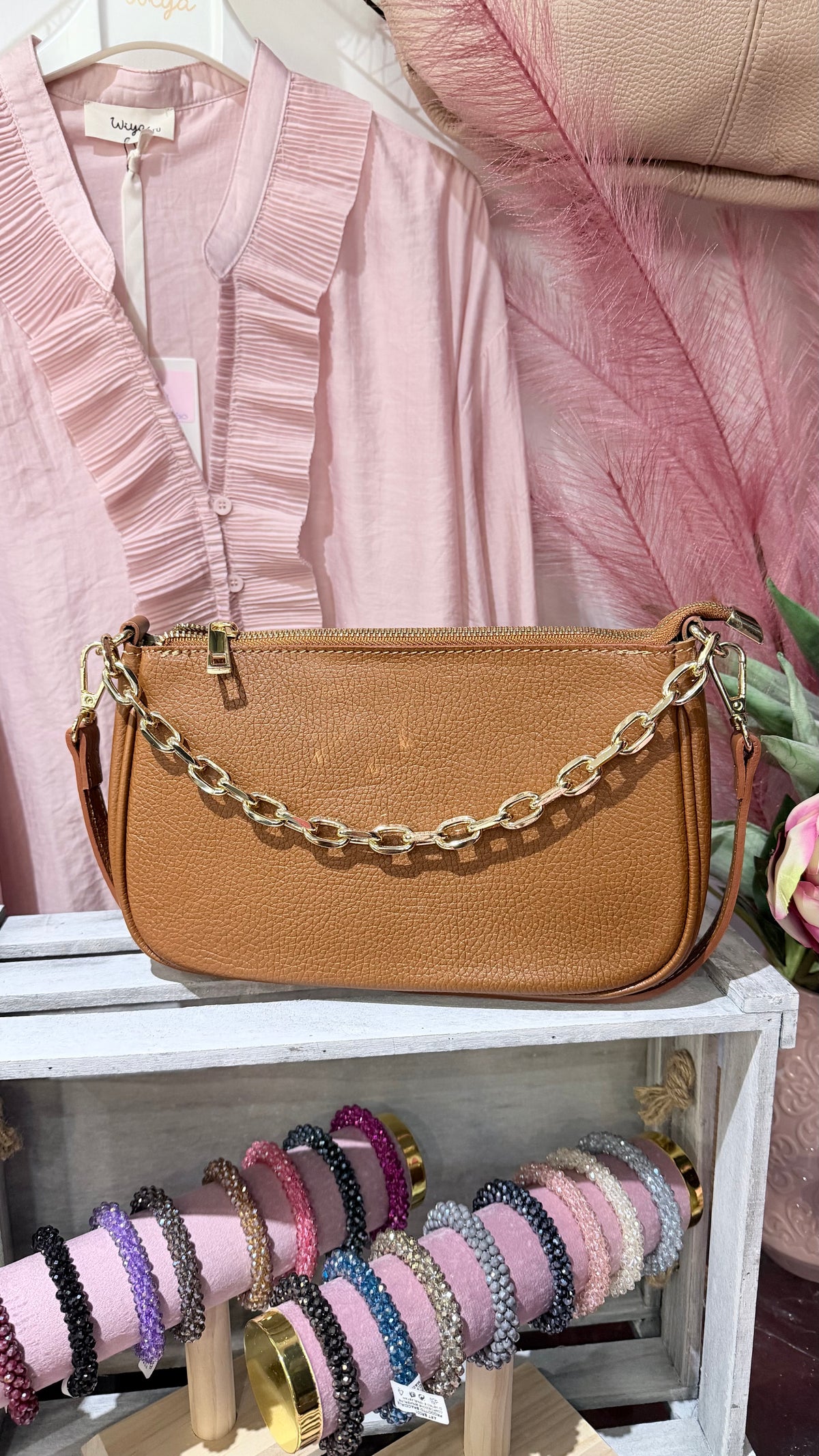 Borsa lunetta cuoio