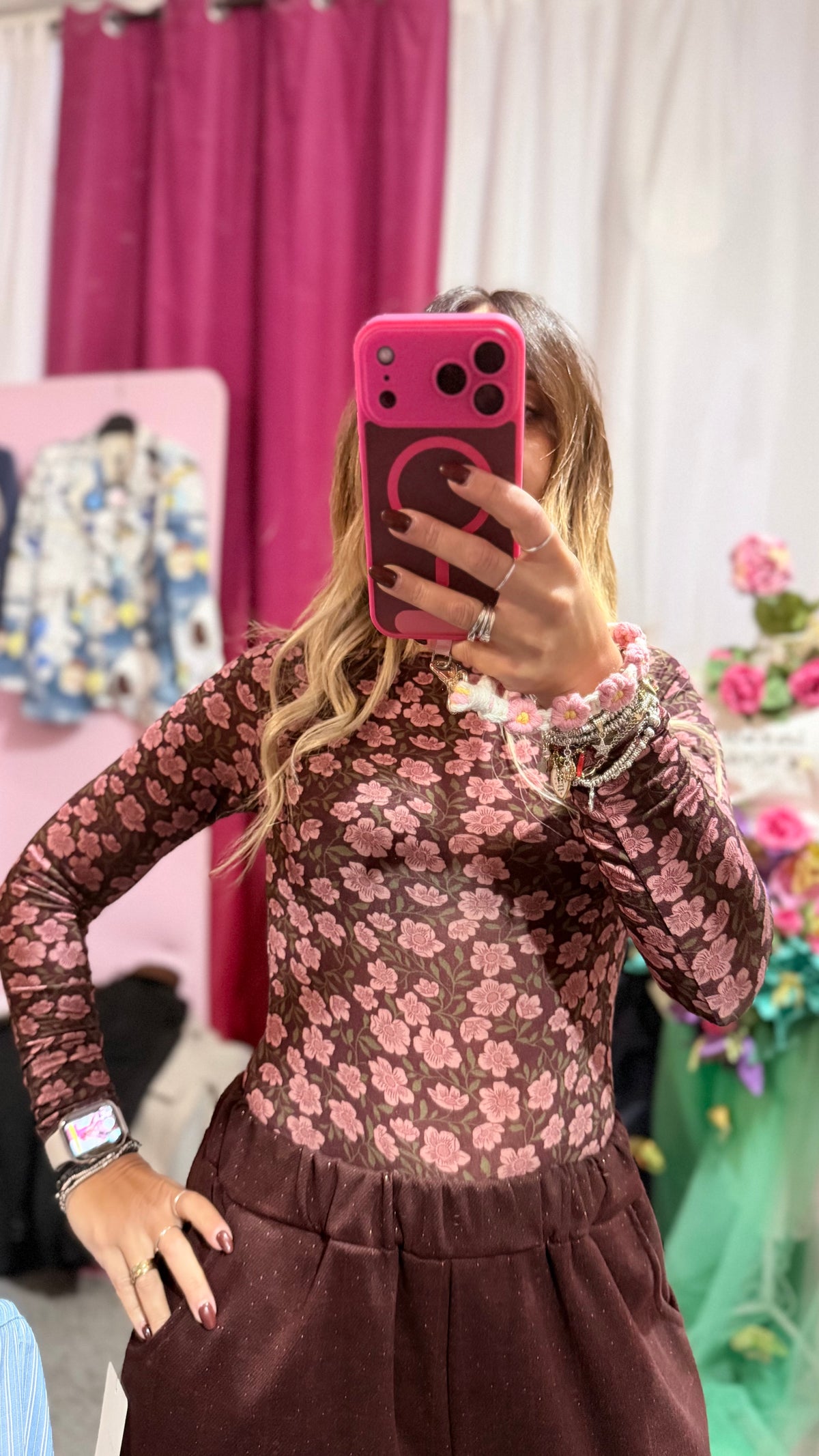 Cashmirina fiori Borgogna
