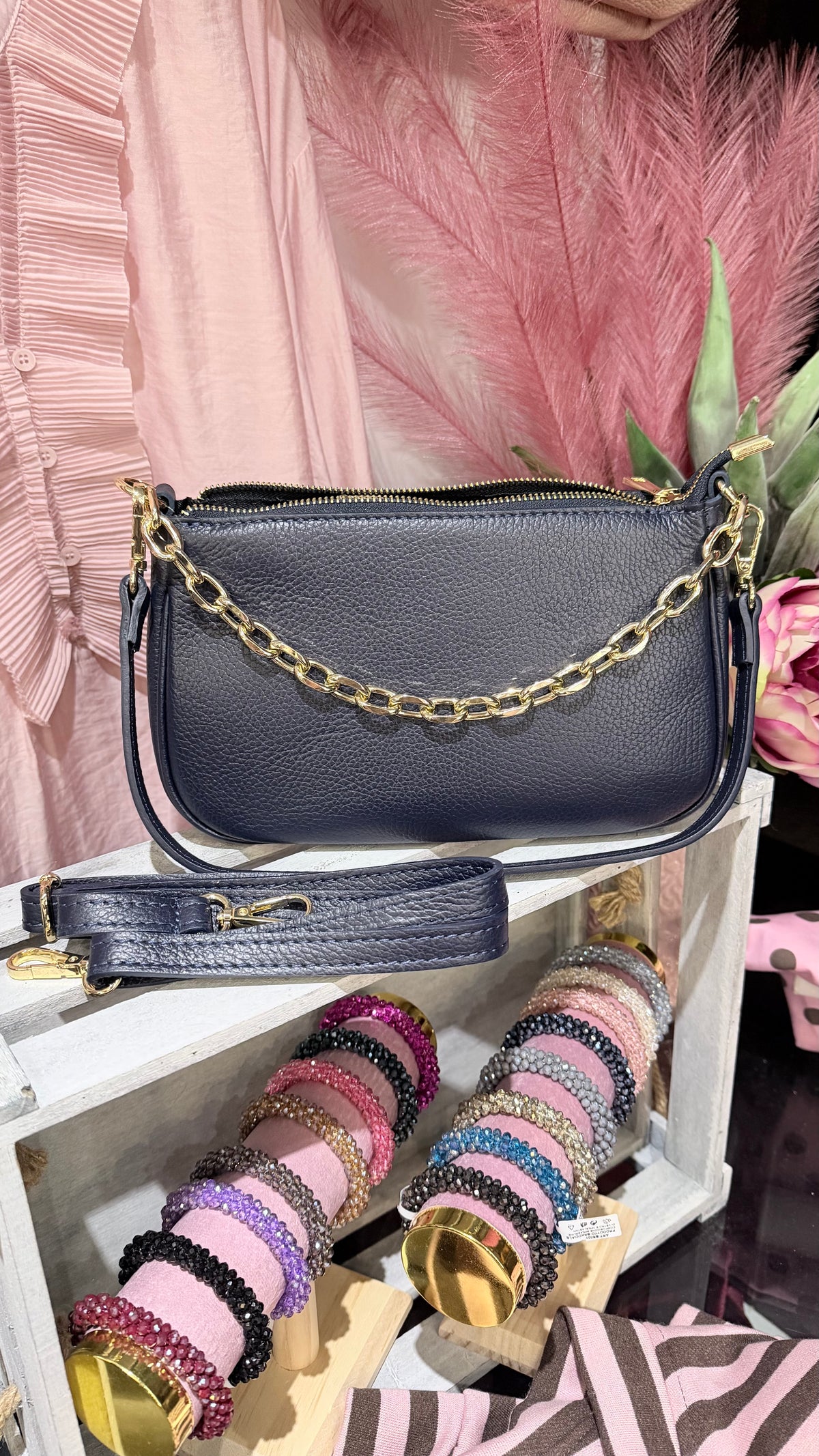 Borsa lunetta blu