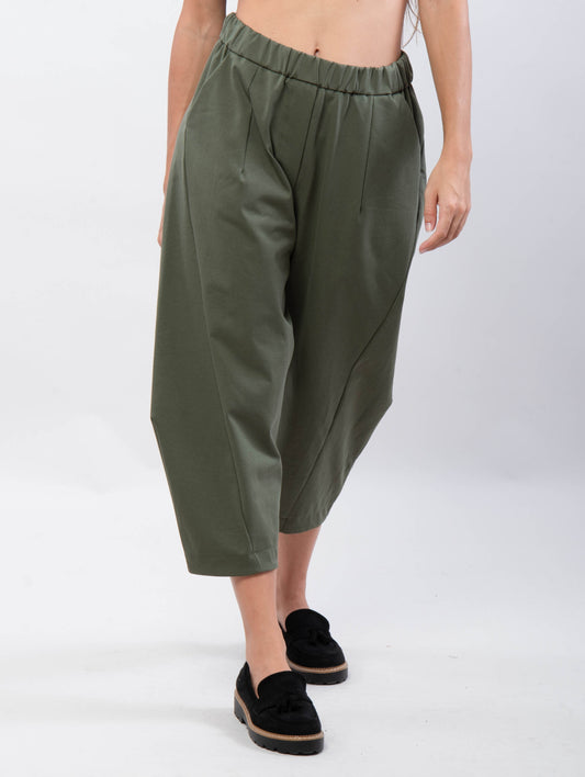 Pantalone via elastica a palloncino verde