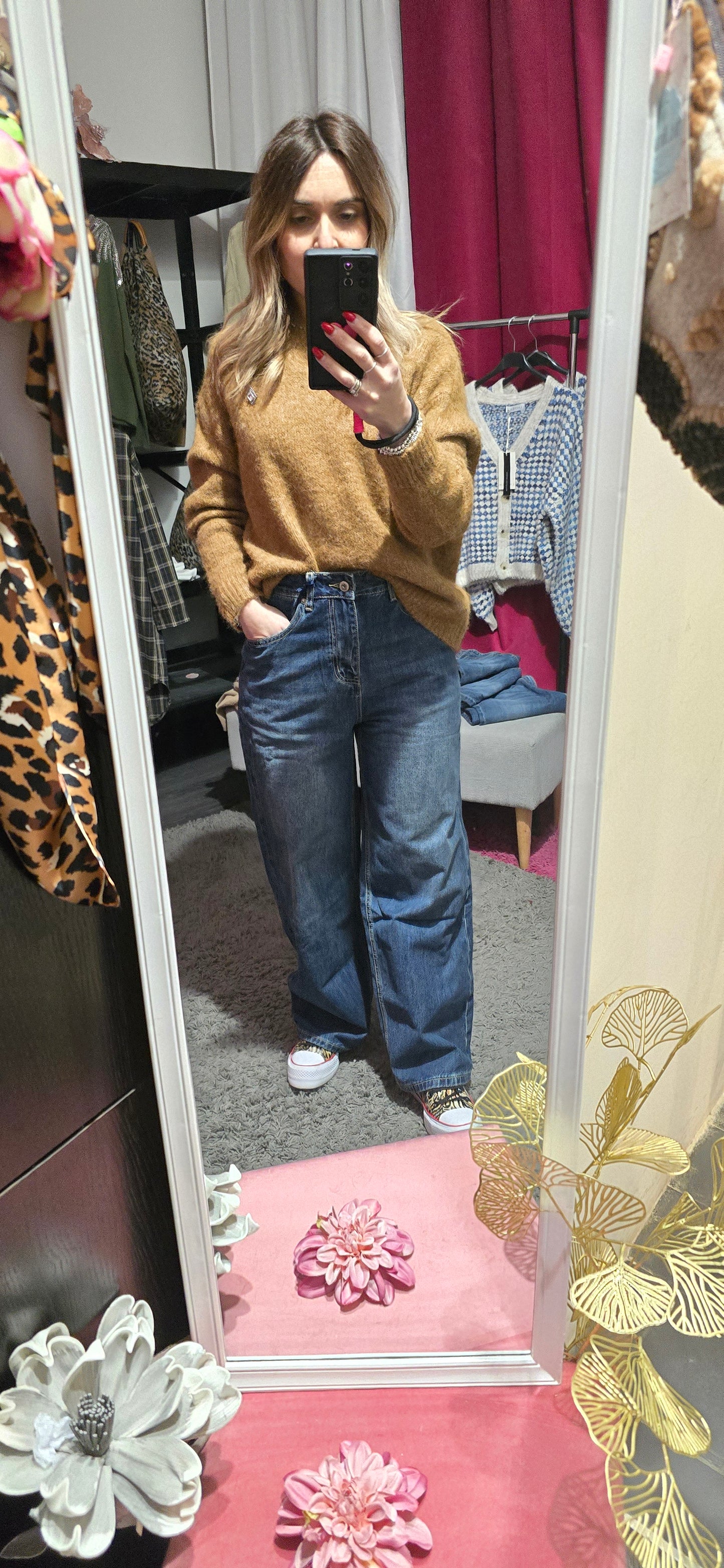 Jeans palazzo cuori