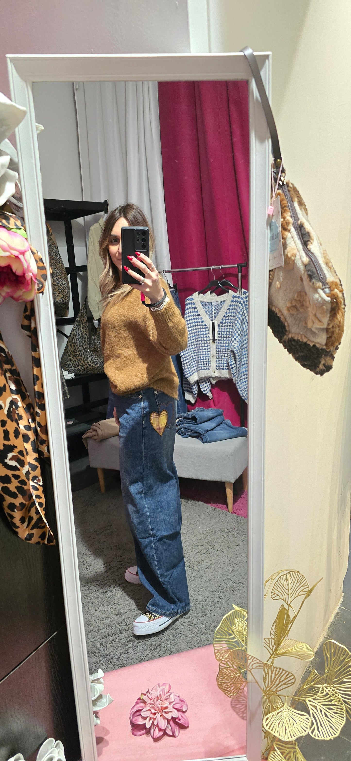 Jeans palazzo cuori