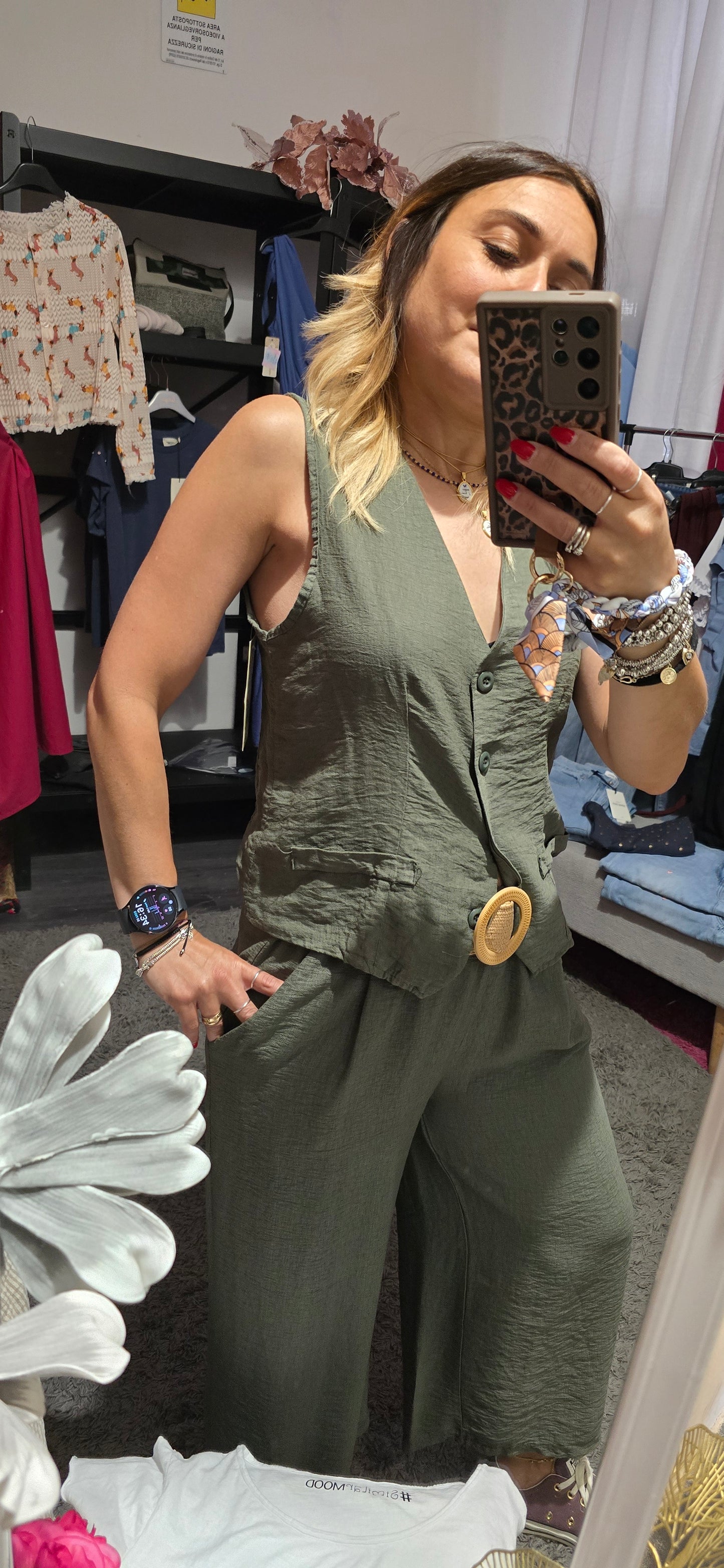 Gilet viscosa verde