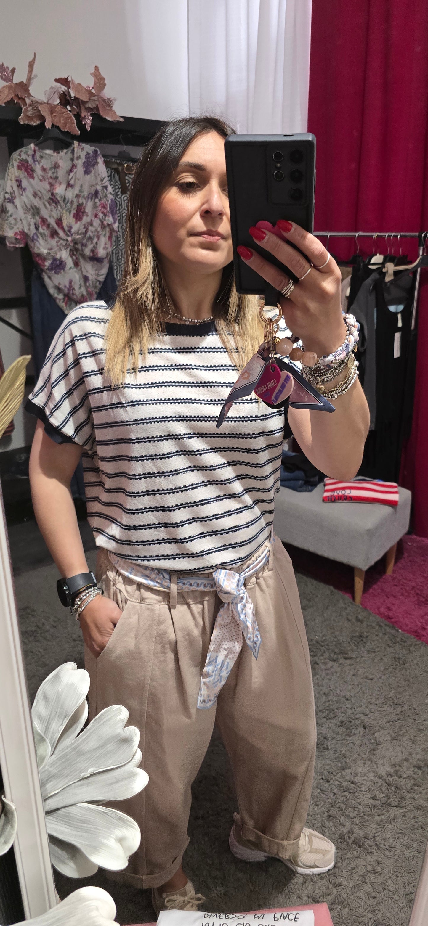T shirt doppia riga blu