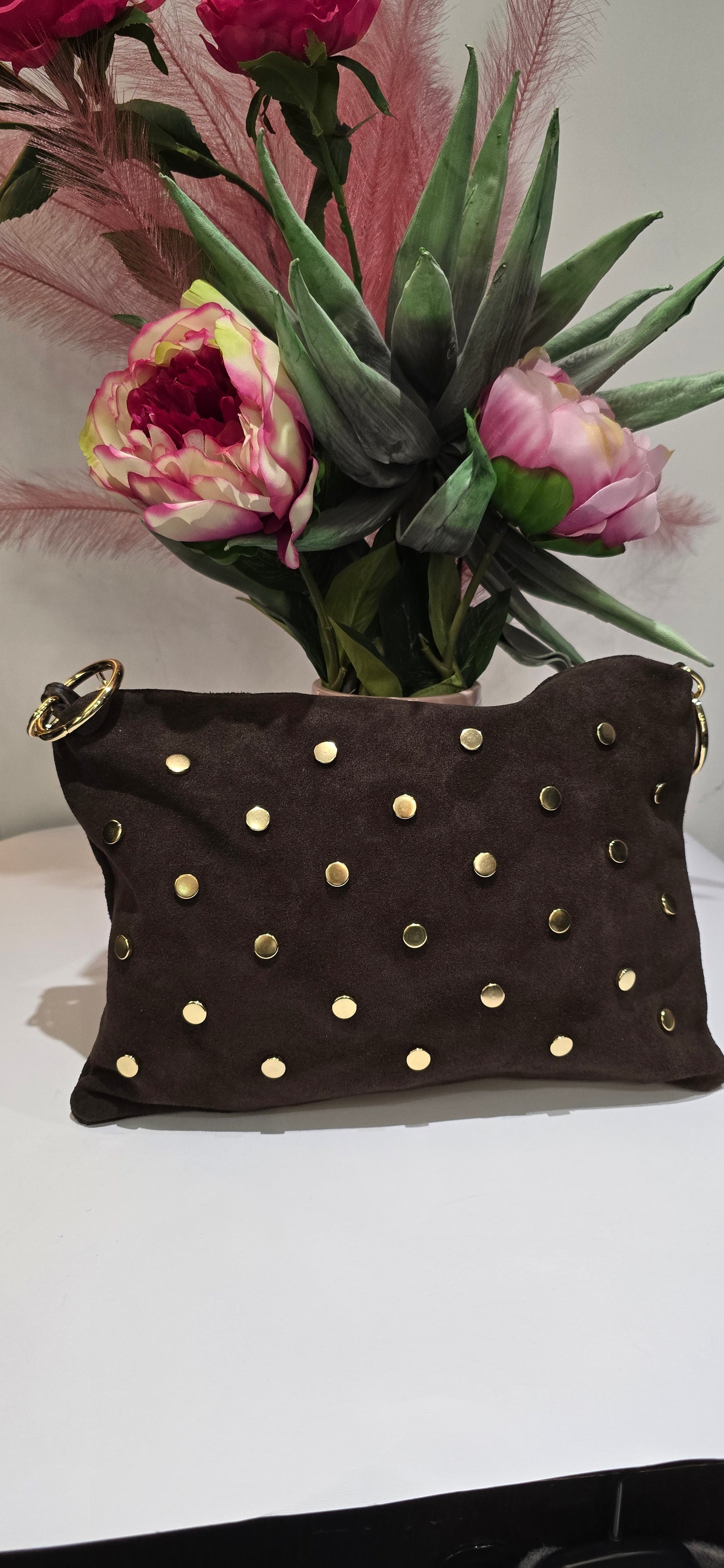 Borsa borchie borgogna