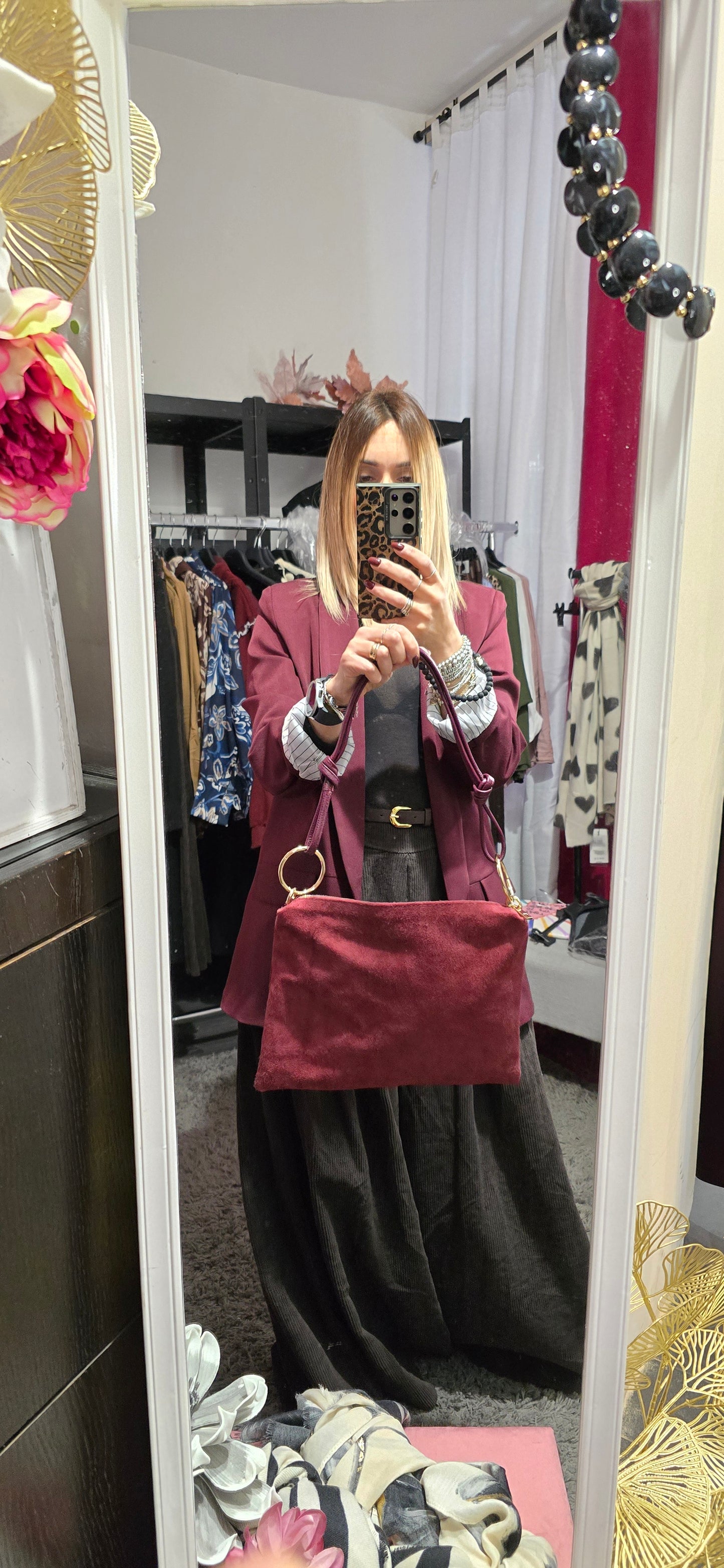 Borsa suede bordeaux