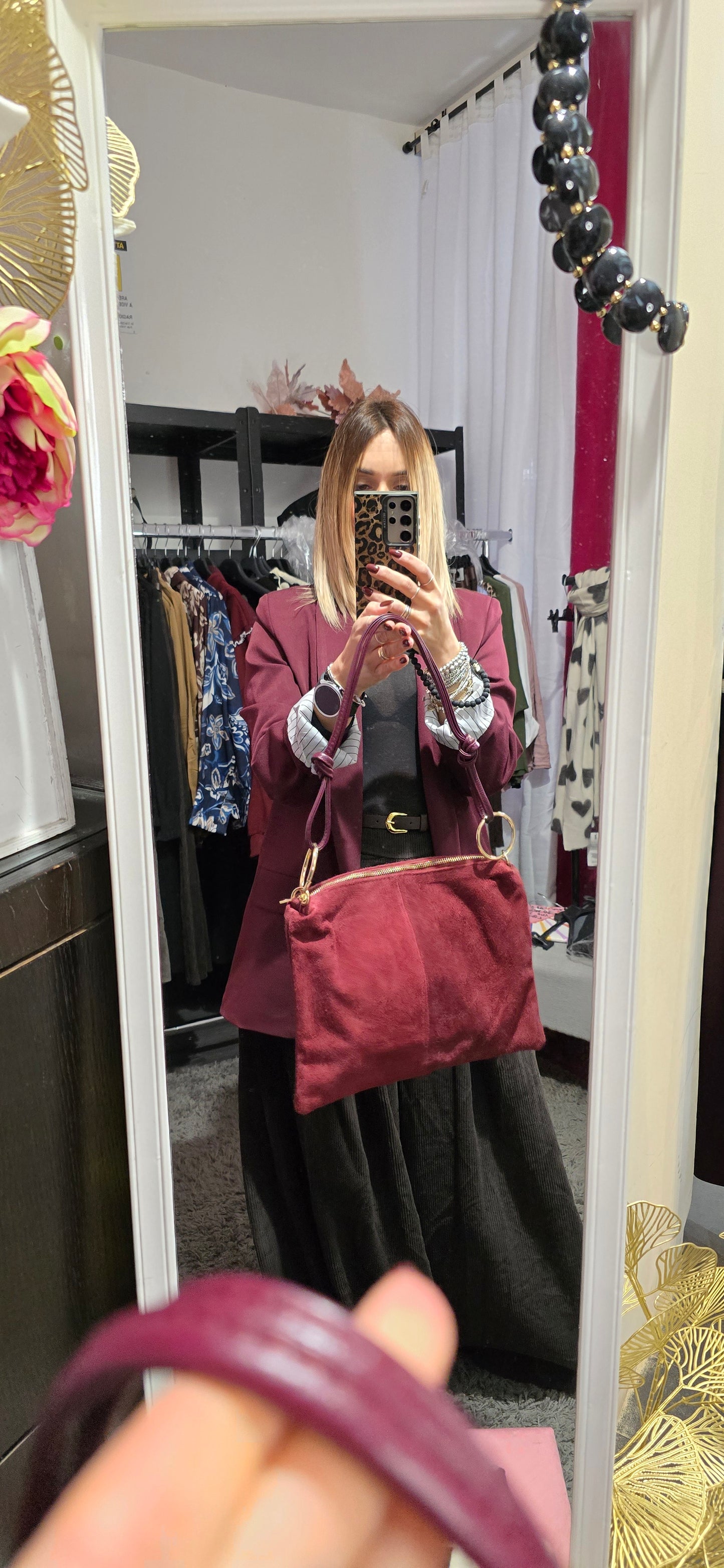 Borsa suede bordeaux