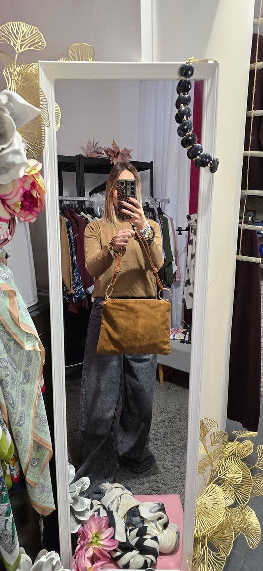 Borsa suede cuoio