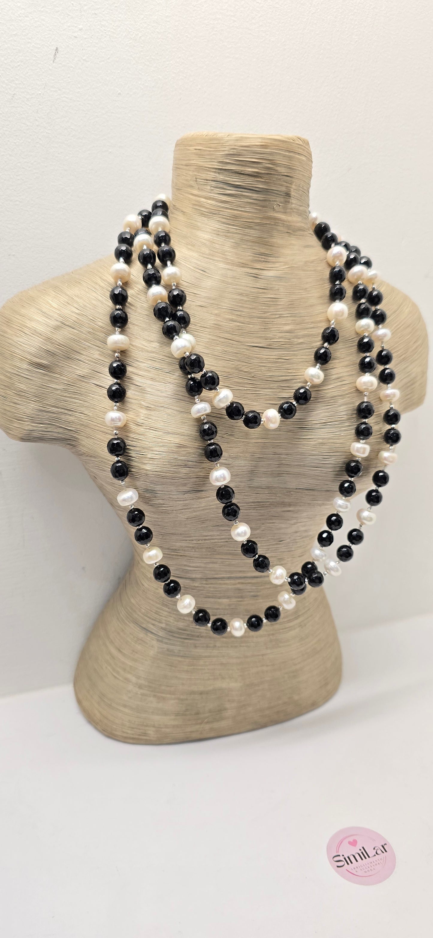 Collana onice e perle