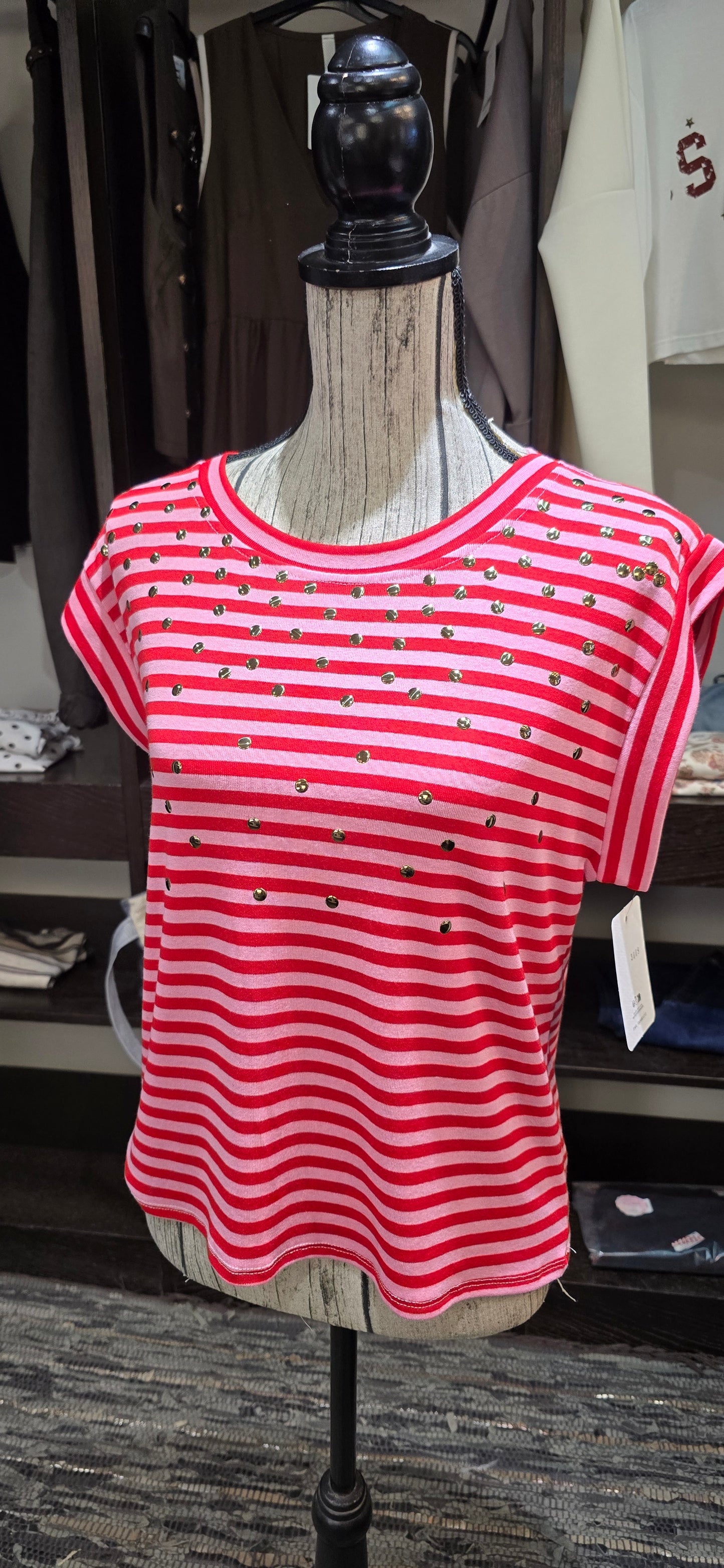 Maglia righe con borchie