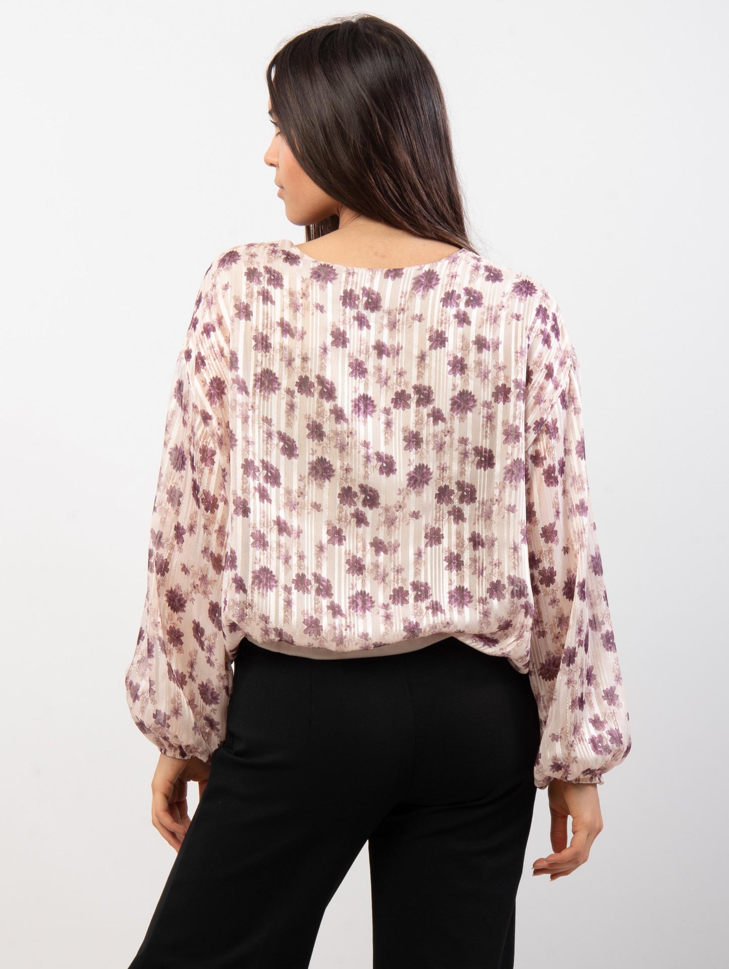 Blusa fiori bianca