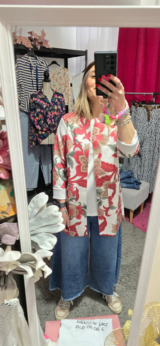 Spolverino leggero fantasia floreale