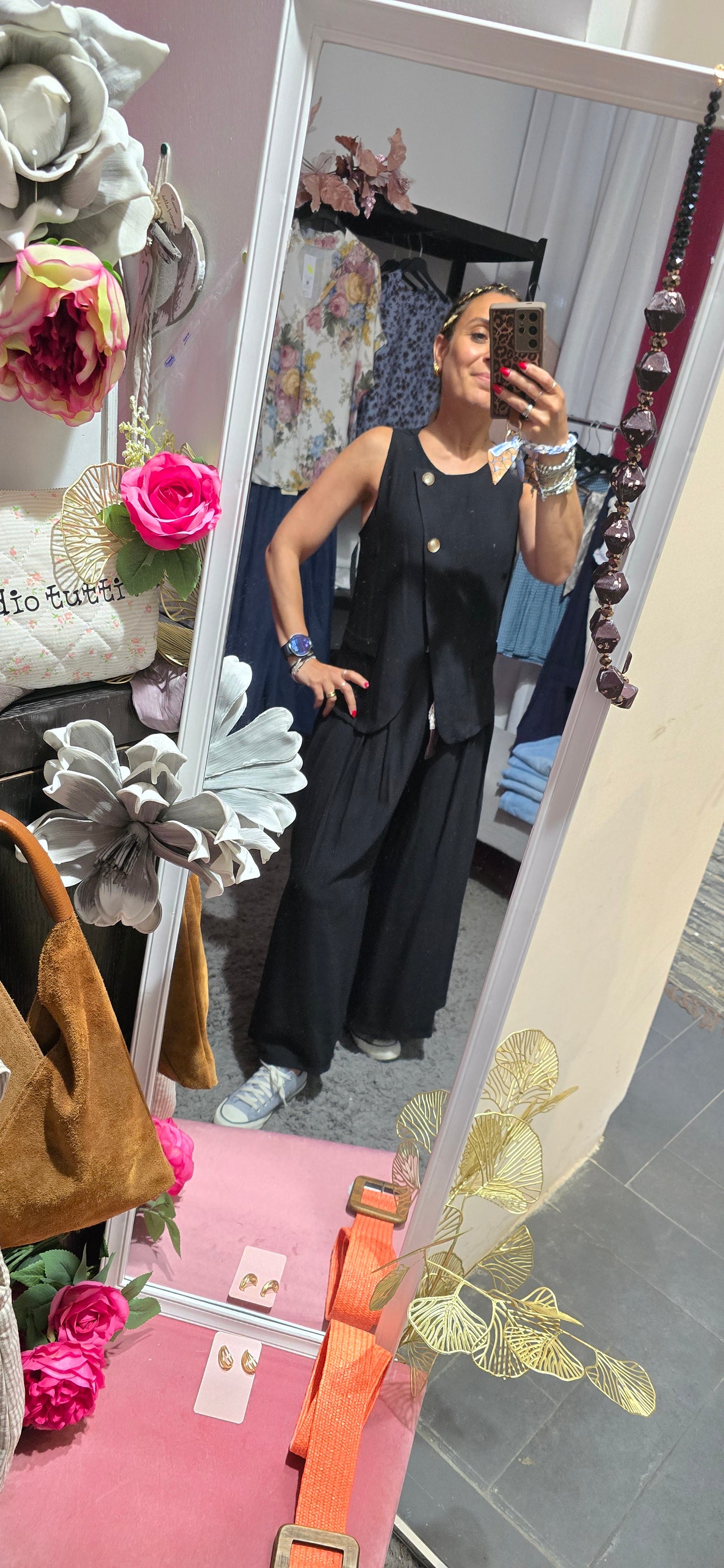 Completo nero pantalone+gilet