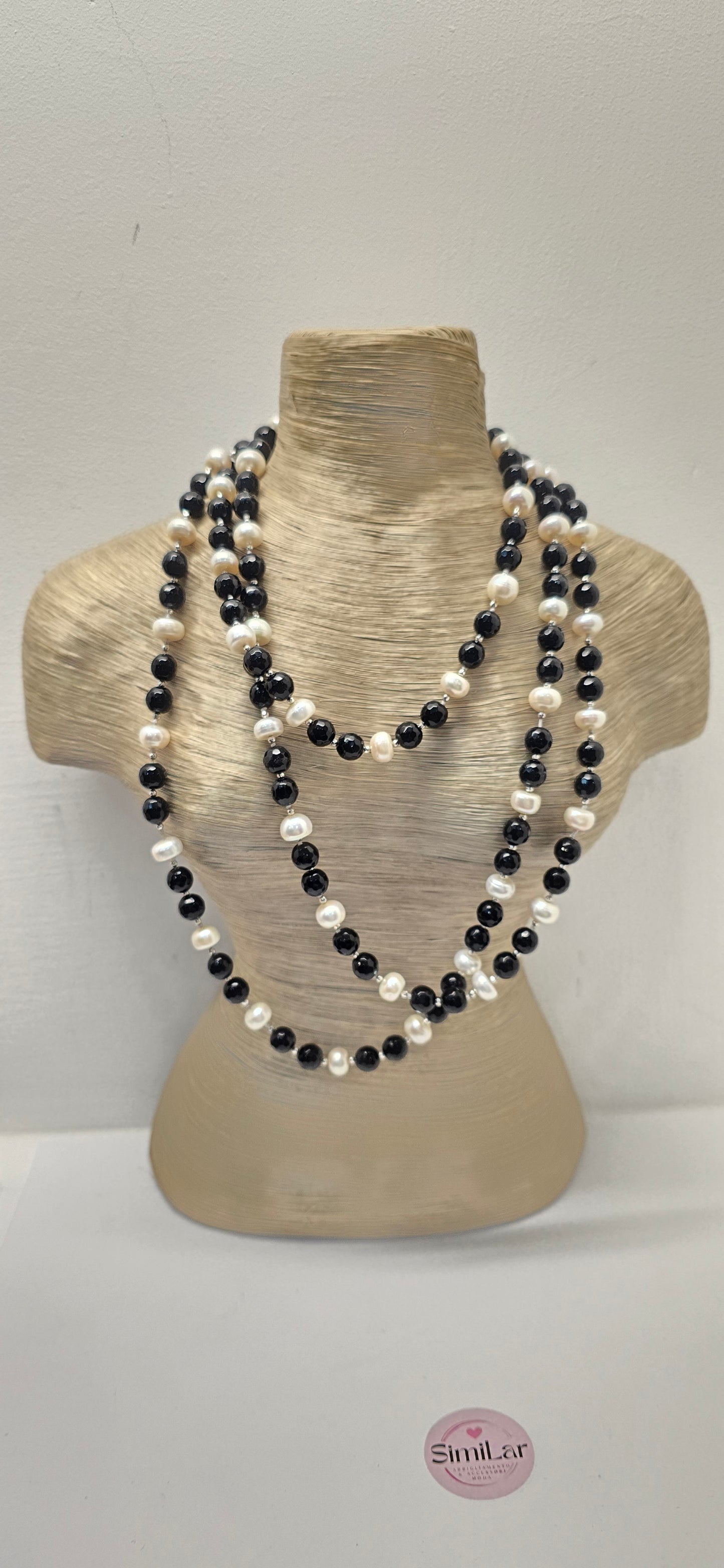 Collana onice e perle